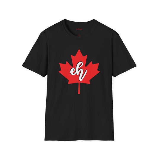 Eh (red maple leaf) 01 Unisex Softstyle T-Shirt 100% Cotton Graphic