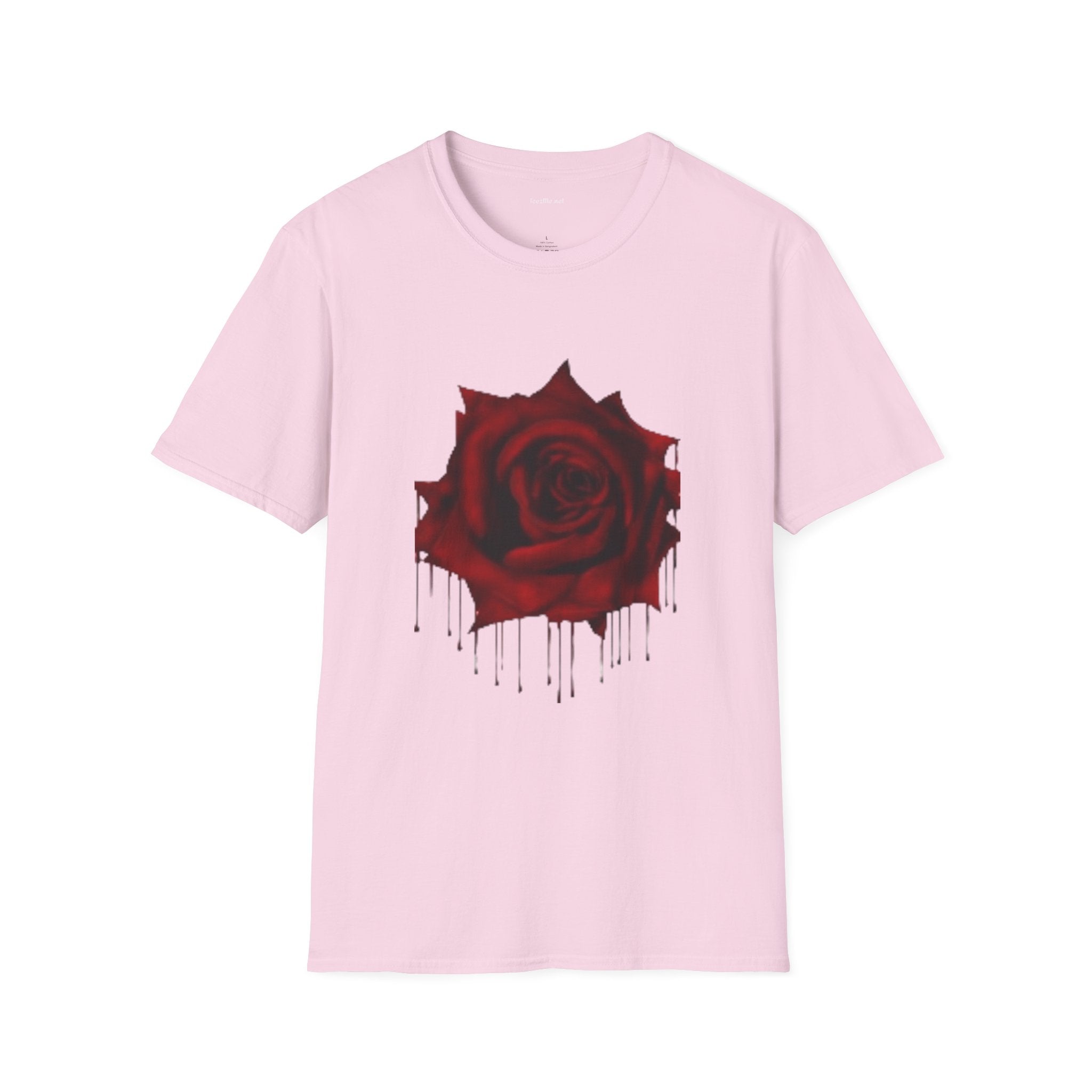 Bleeding Rose Illustration - Unisex Softstyle T-Shirt 100% Cotton Graphic
