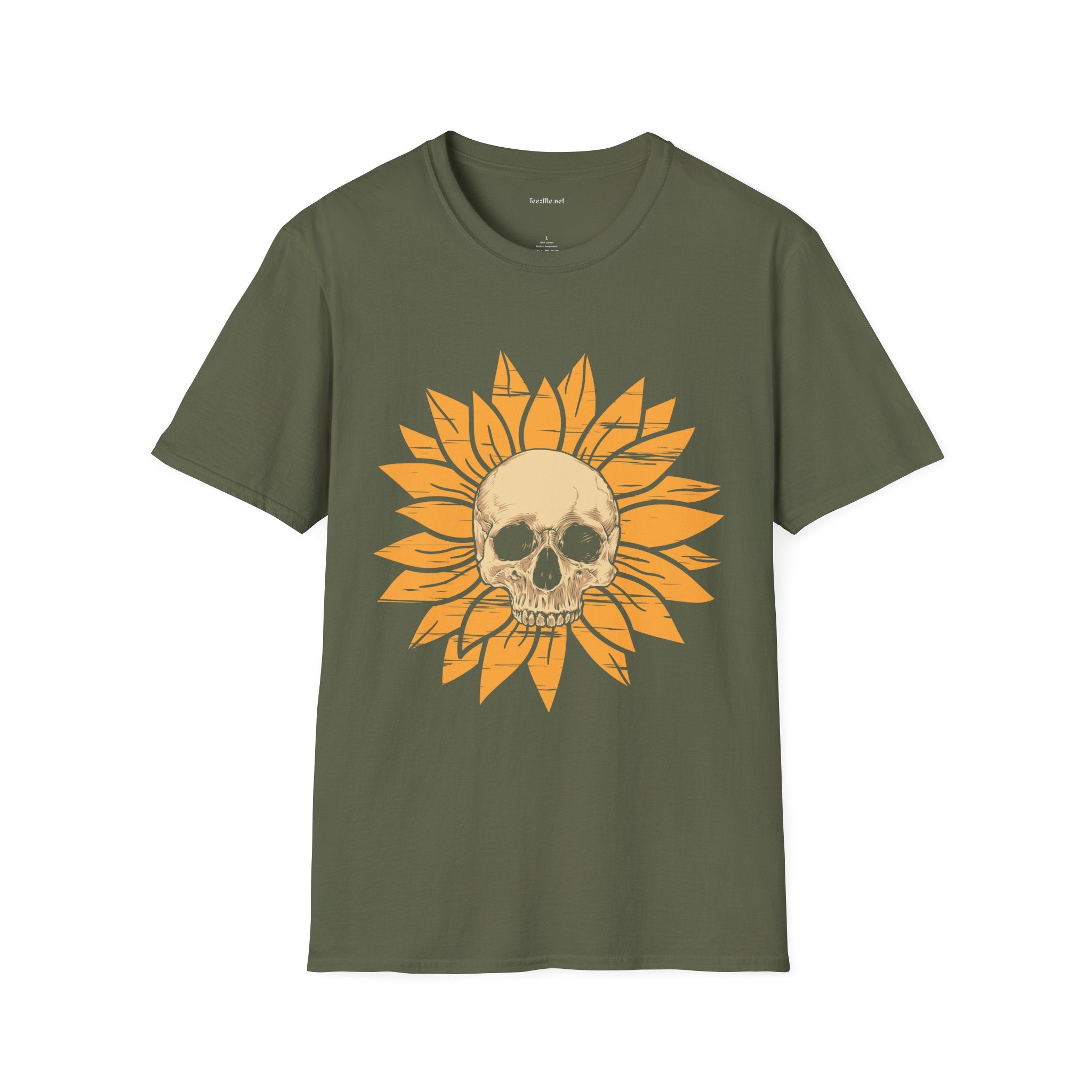 Skull Sunflower T-Shirt — Edgy Floral Graphic Tee