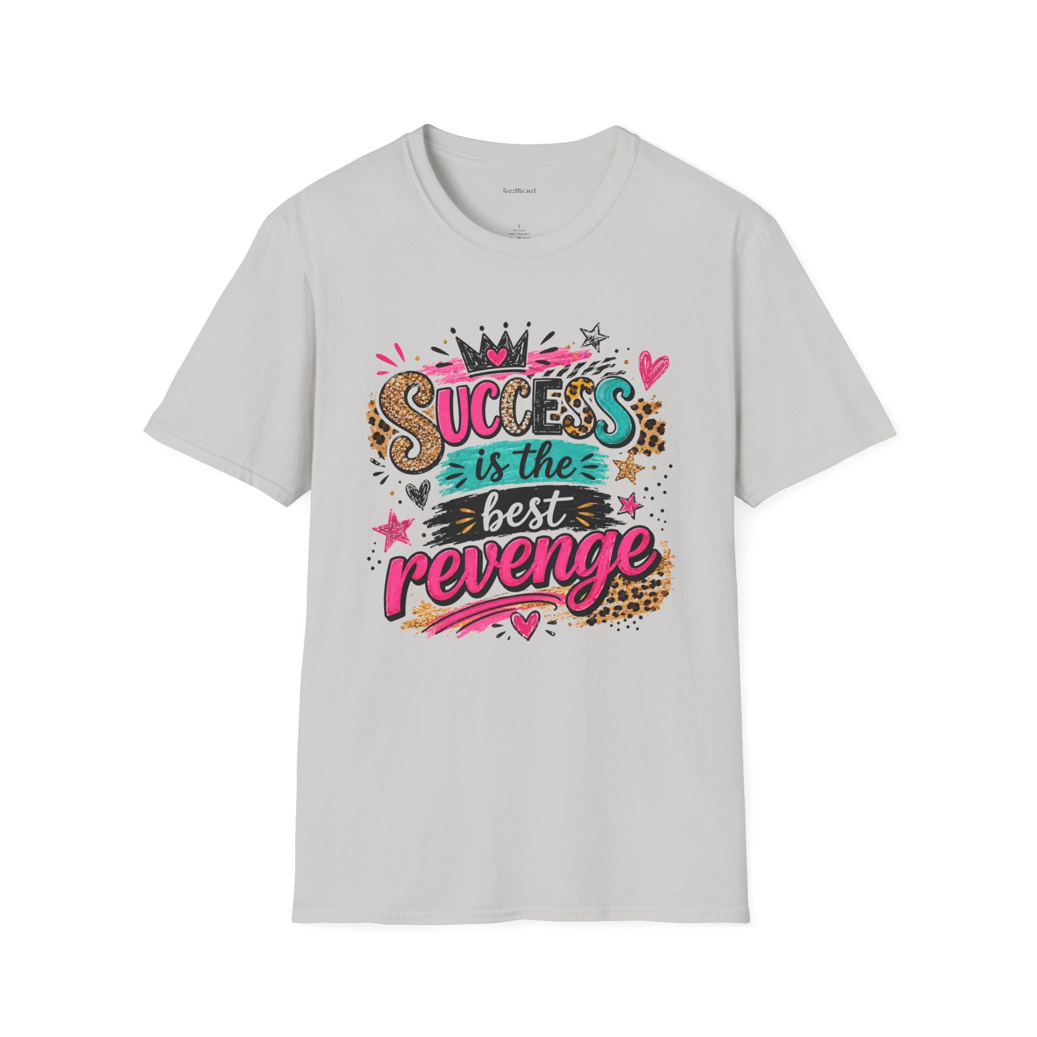 Success Is The Best Revenge T-Shirt — Leopard Print Graphic Tee, Motivational Gift