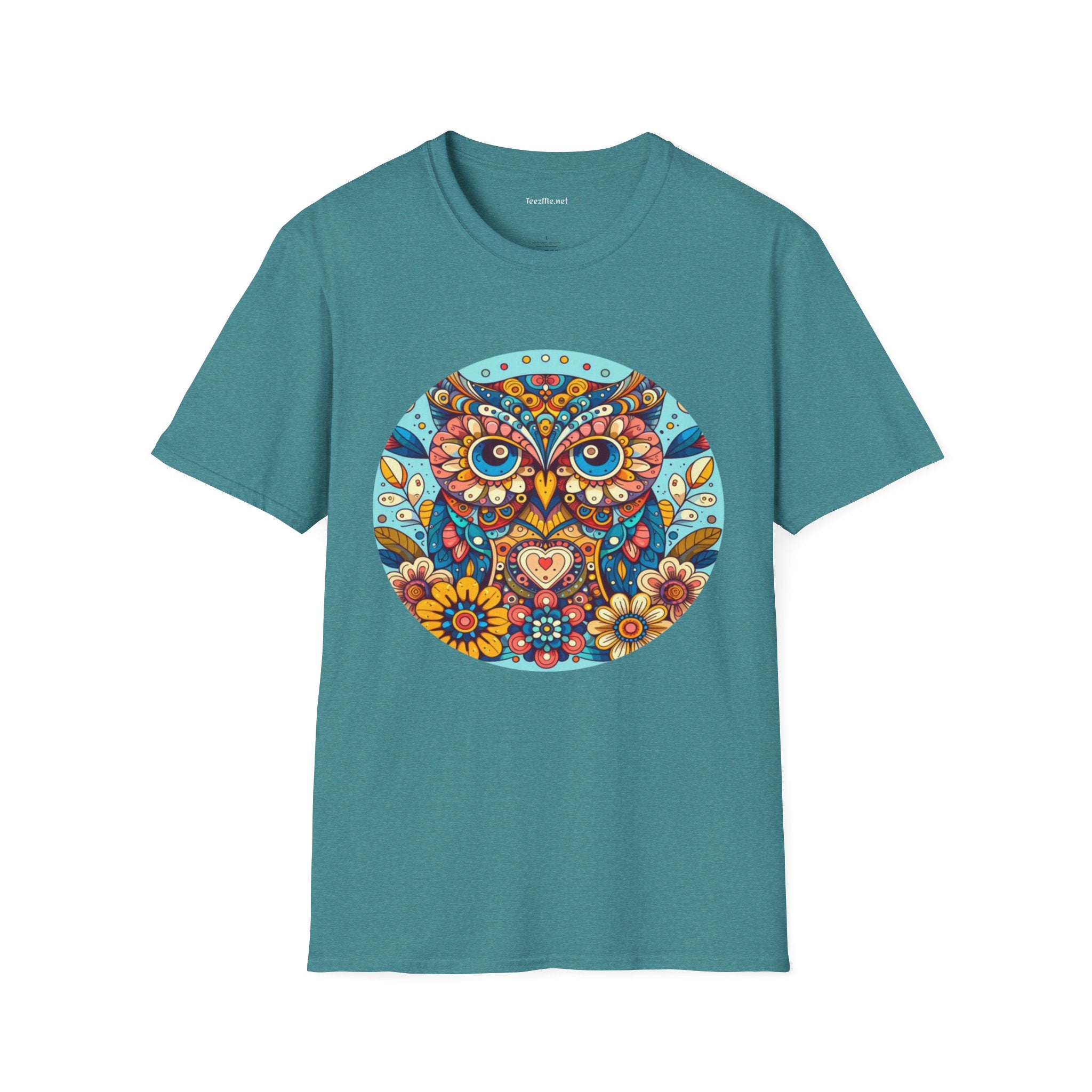 Floral Owl (1) Unisex Softstyle T-Shirt 100% Cotton Graphic