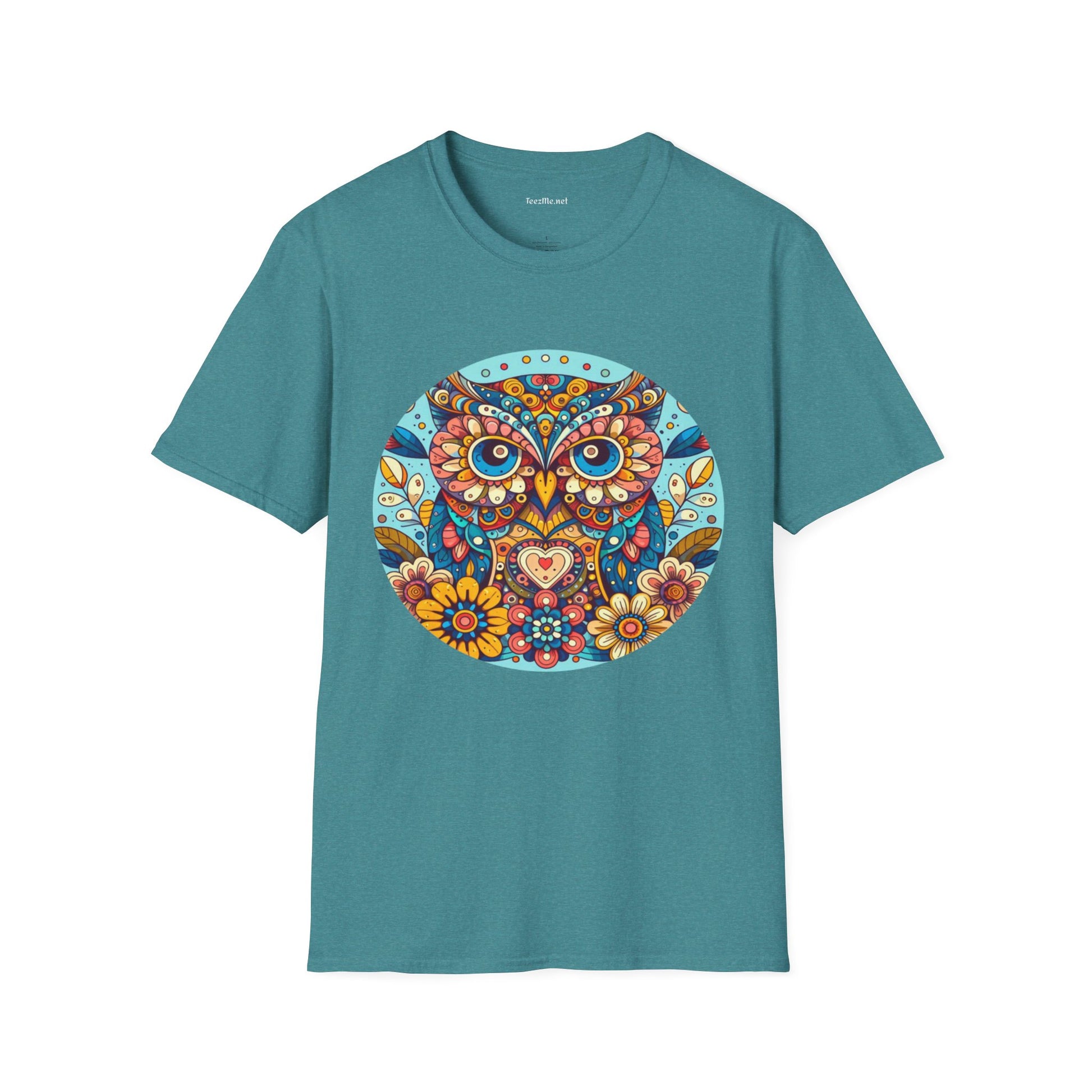 Floral Owl (1) Unisex Softstyle T-Shirt 100% Cotton Graphic