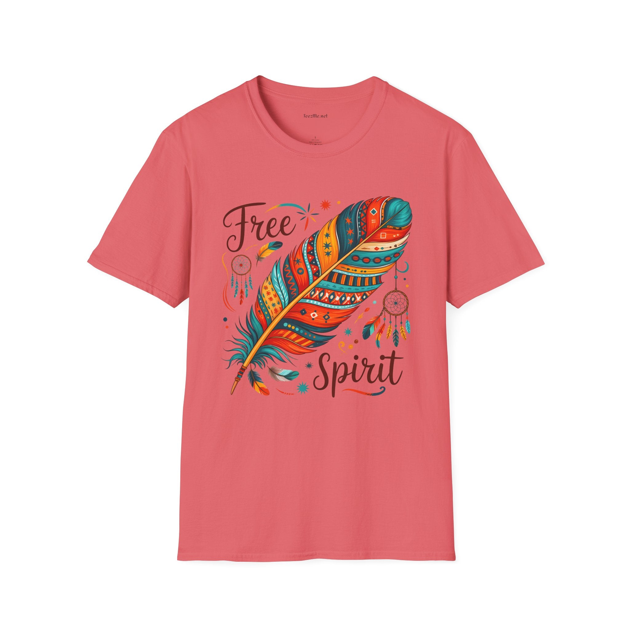 Free Spirit Boho Unisex Softstyle T-Shirt 100% Cotton Graphic