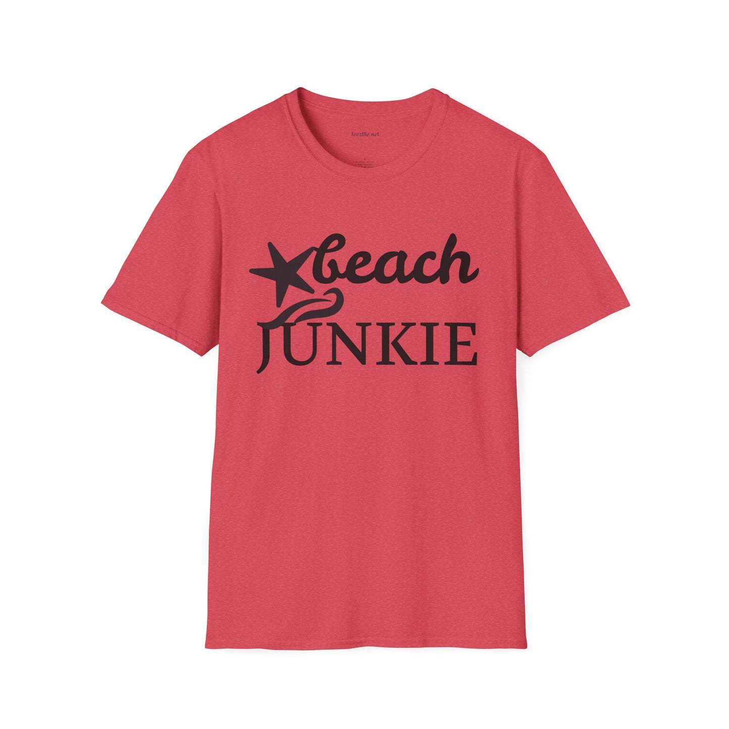 Beach Junkie with Starfish Unisex Softstyle T-Shirt 100% Cotton Graphic