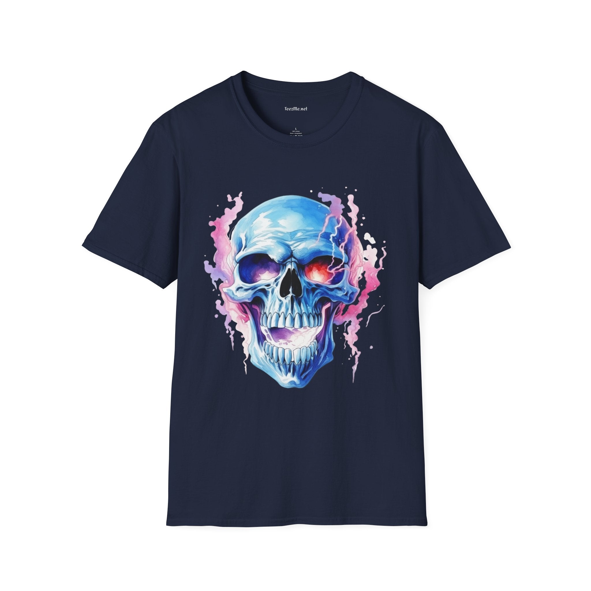 Blue Skull 7 Unisex Softstyle T-Shirt 100% Cotton Graphic
