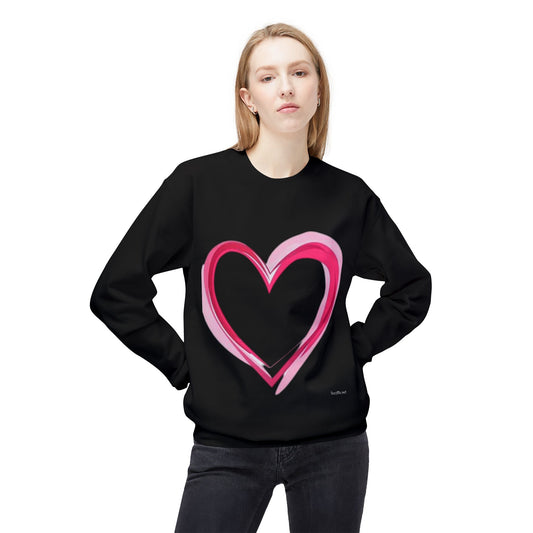 Heart (Pink) - Unisex Midweight Softstyle Fleece Crewneck Sweatshirt