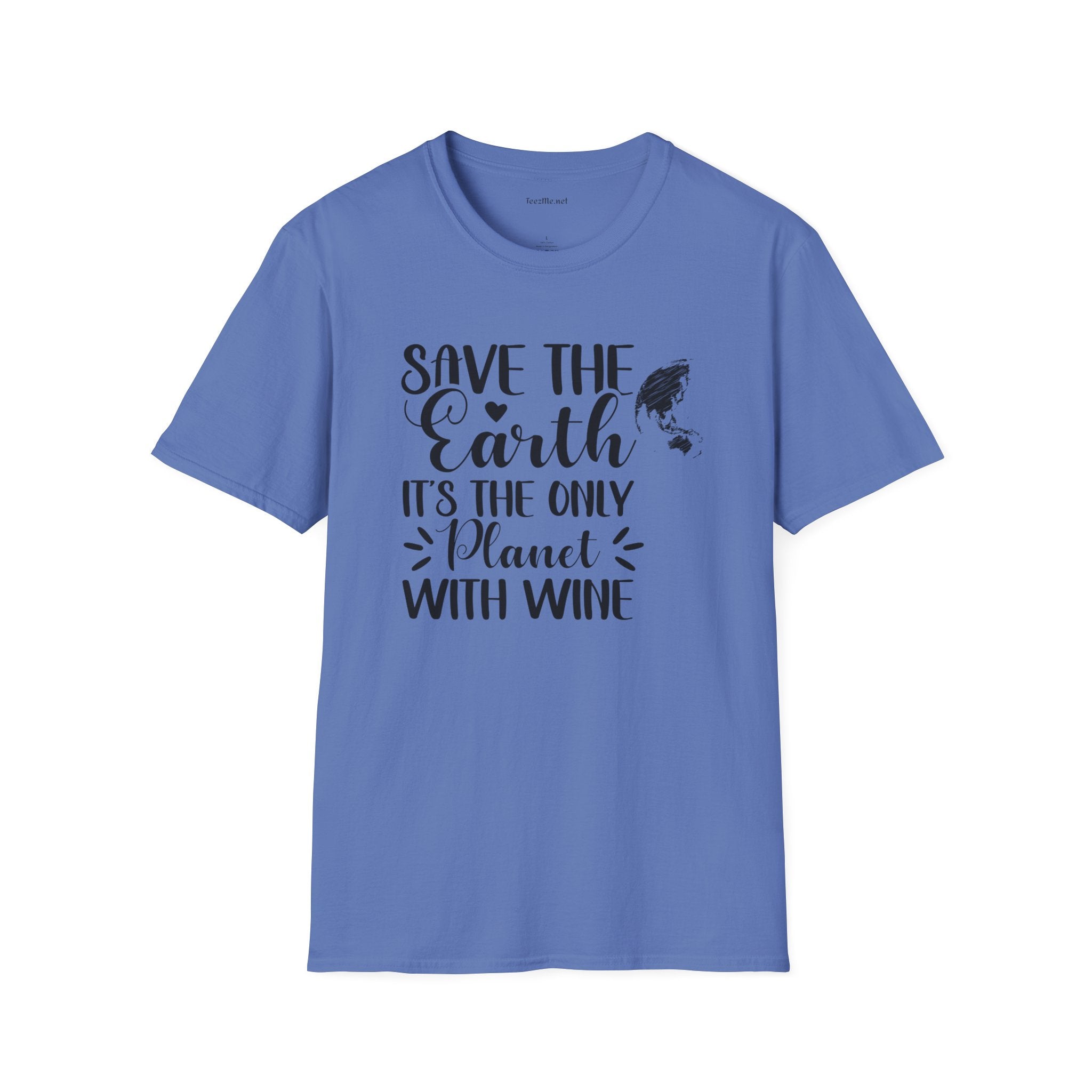 Save the Earth (Wine) Unisex Soft T-Shirt 100% Cotton Graphic