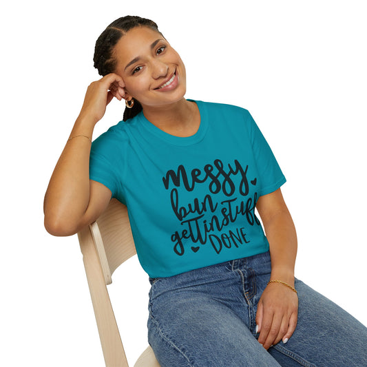 Messy Bun  - Unisex Softstyle T-Shirt 100% Cotton Graphic