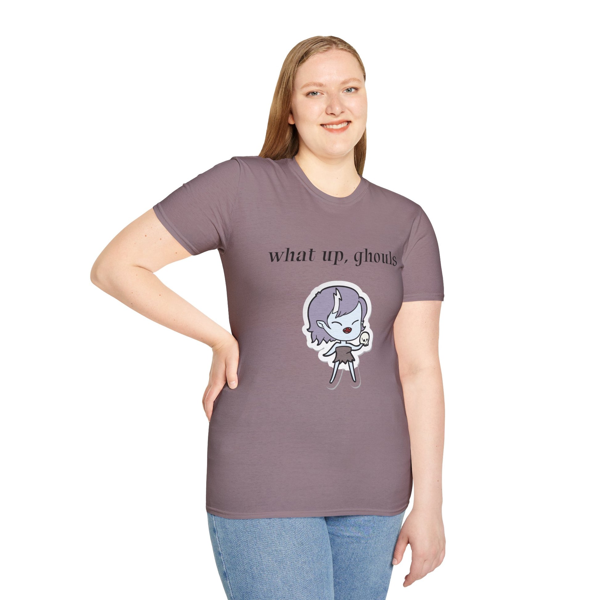 What up, ghouls - Unisex Softstyle T-Shirt 100% Cotton Graphic