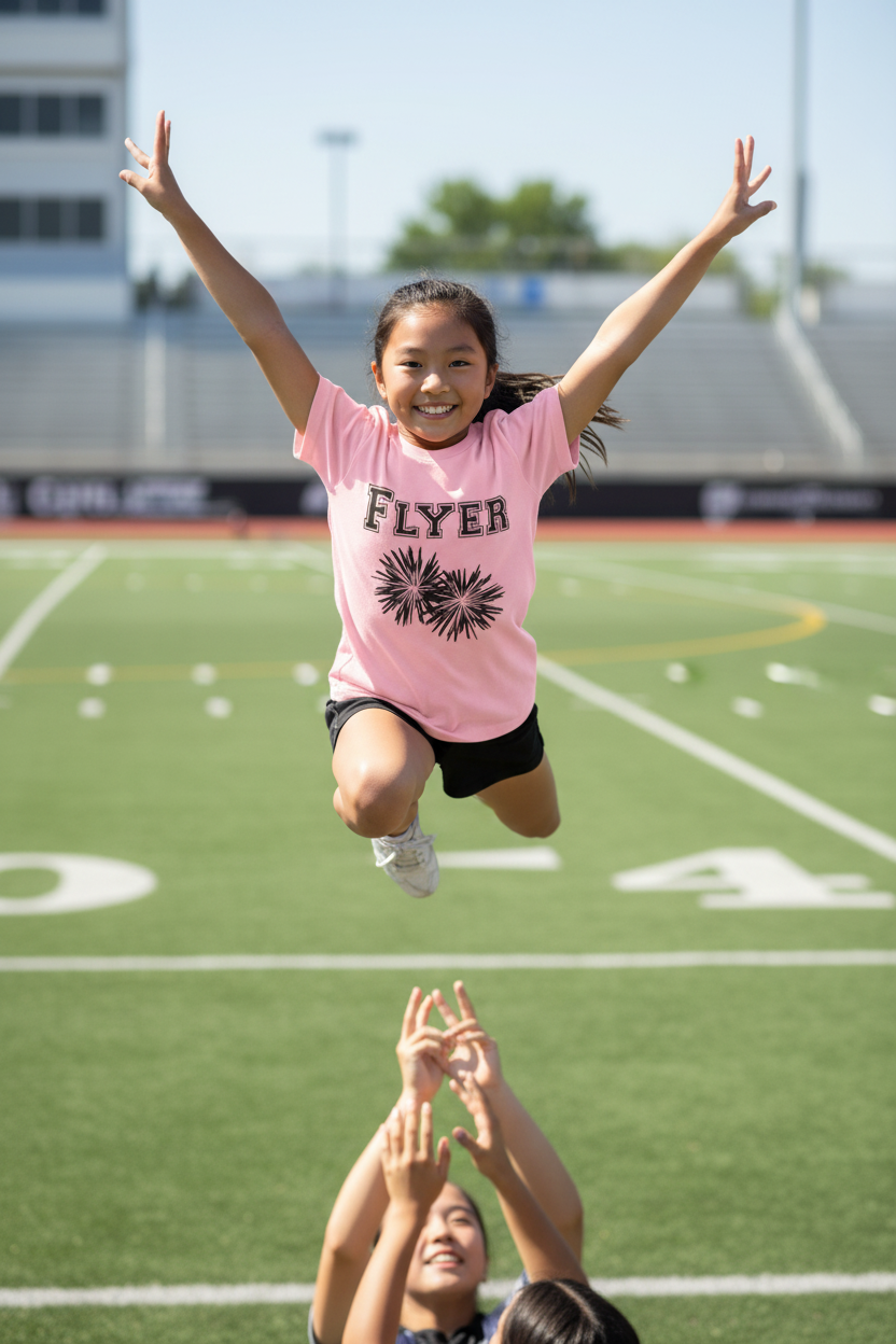 Flyer Youth Tee – Cheerleader Pom Pom Shirt