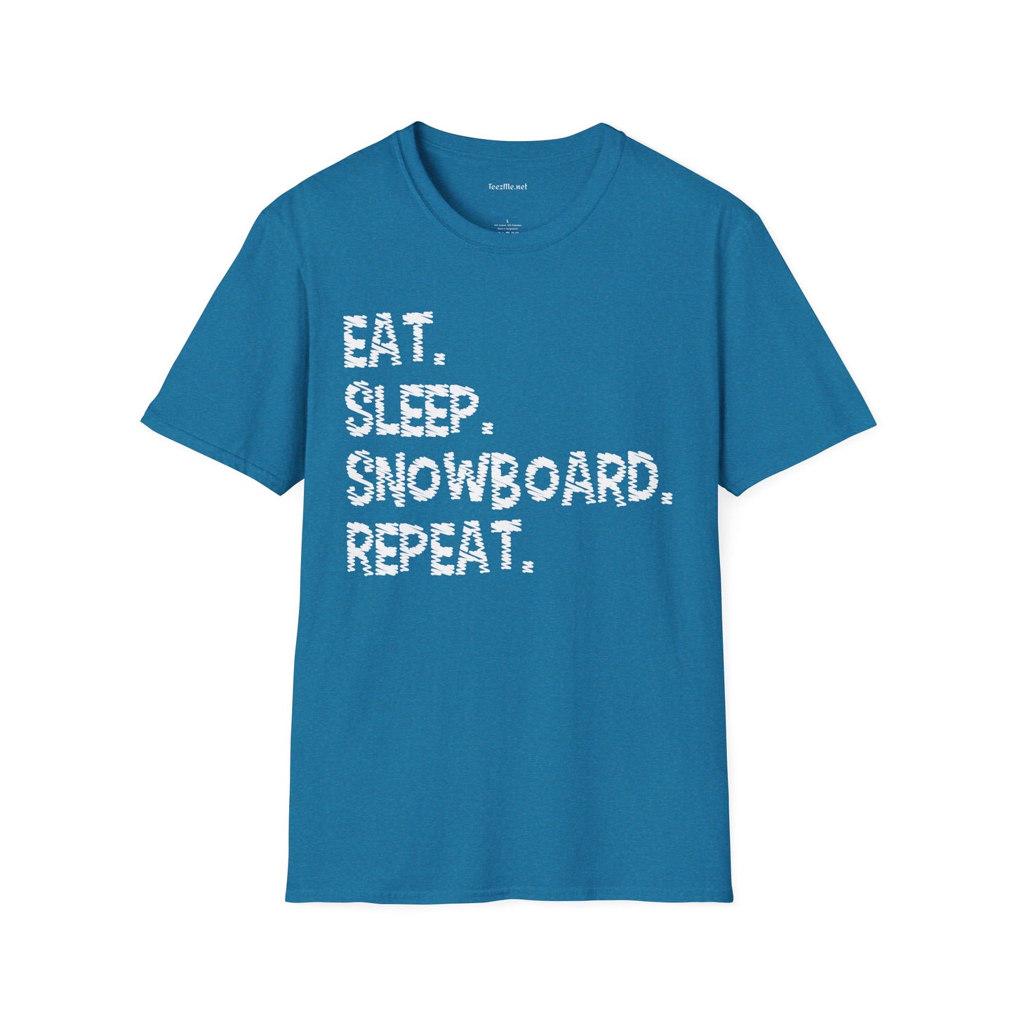 Eat Sleep Snowboard Repeat Unisex Softstyle T-Shirt 100% Cotton