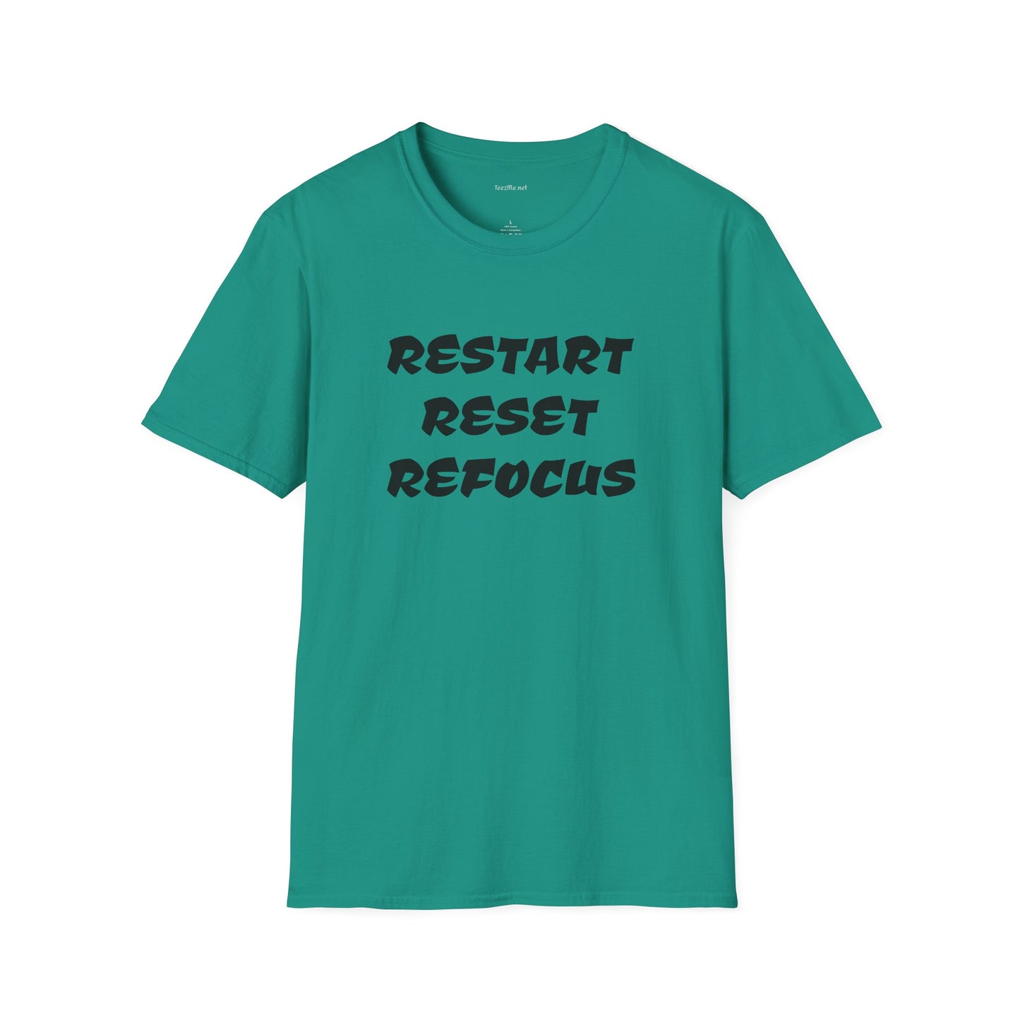 RESTART RESET REFOCUS - Unisex Softstyle T-Shirt 100% Cotton Graphic
