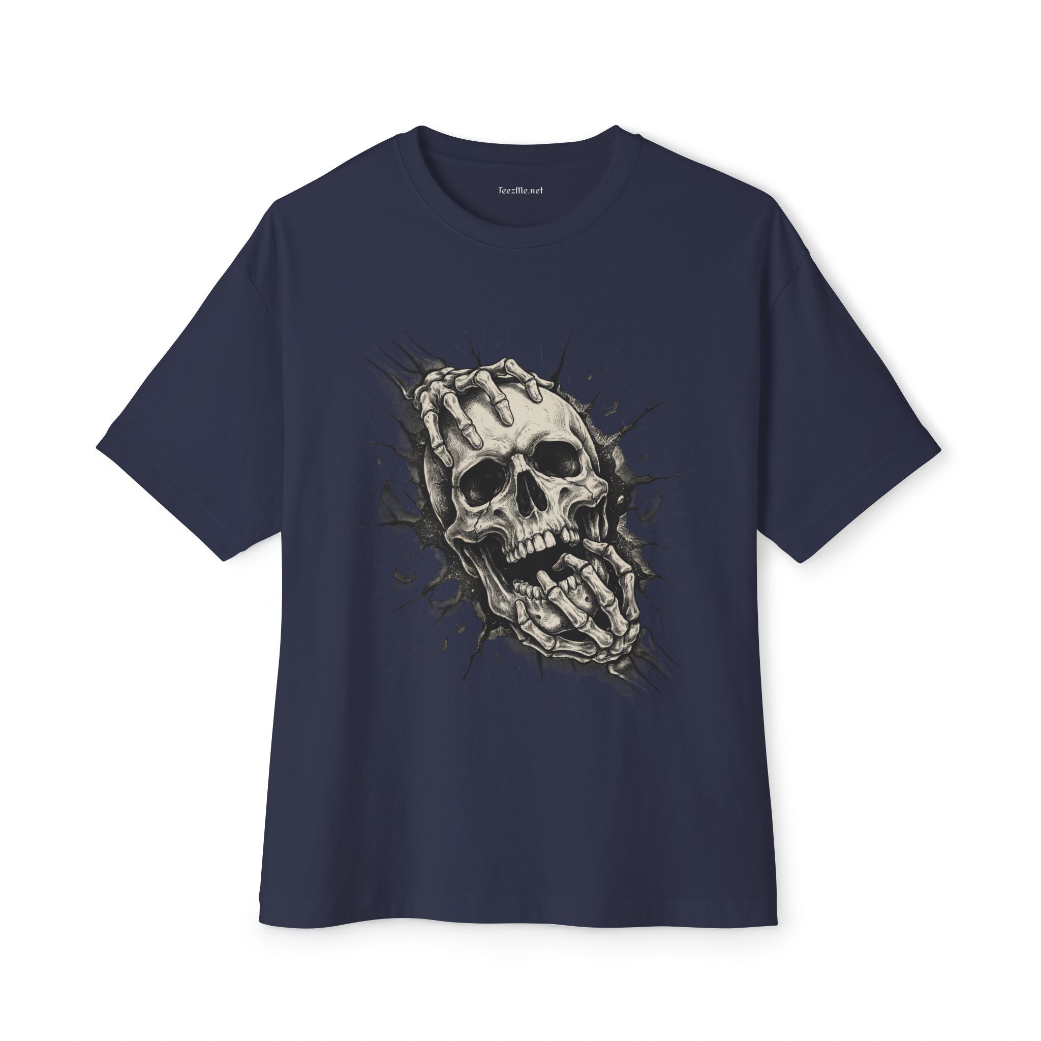 Skull Grip Graphic Tee — Gothic Oversized Boxy T‑Shirt
