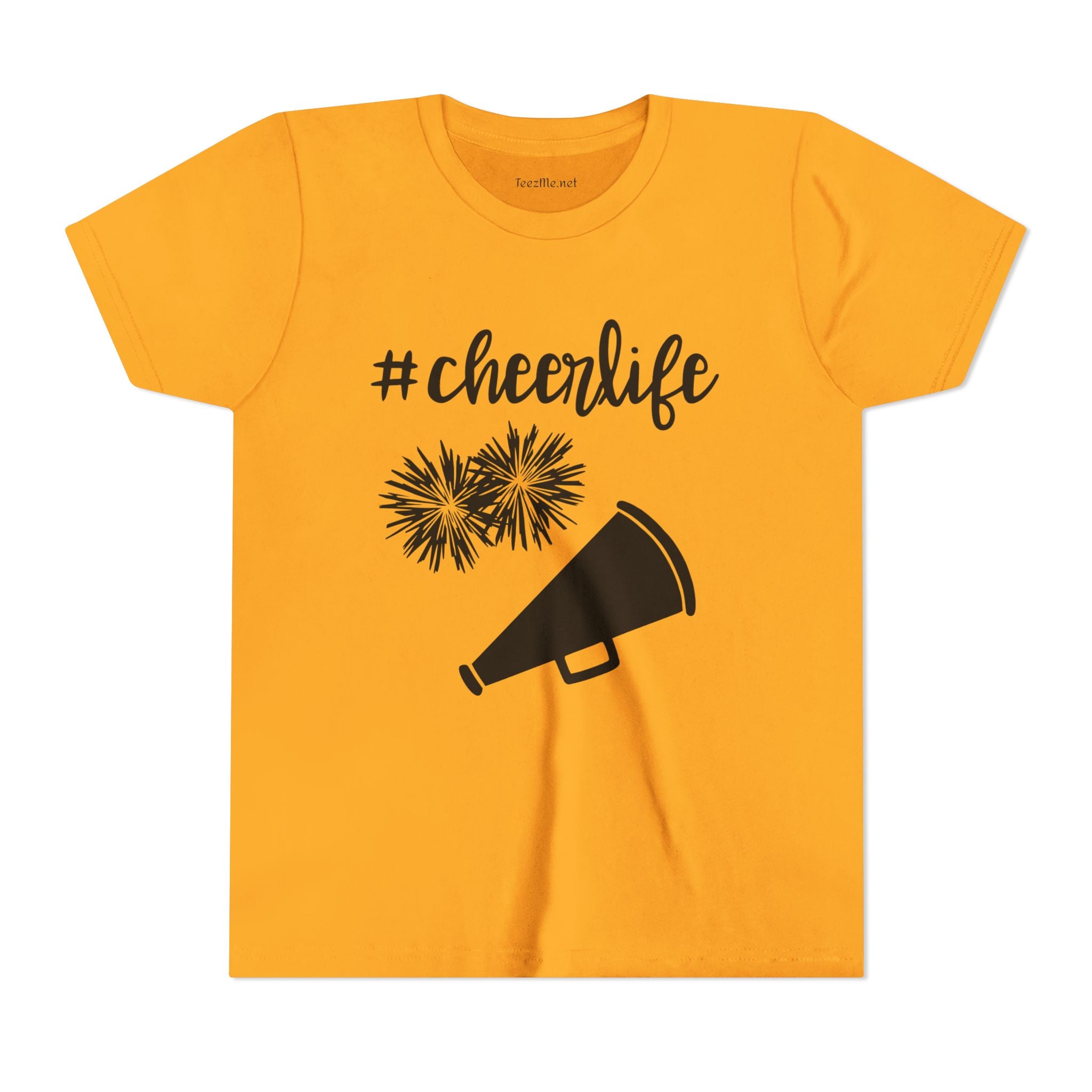 Youth Cheer Tee - “#cheerlife” Megaphone & Pom Design