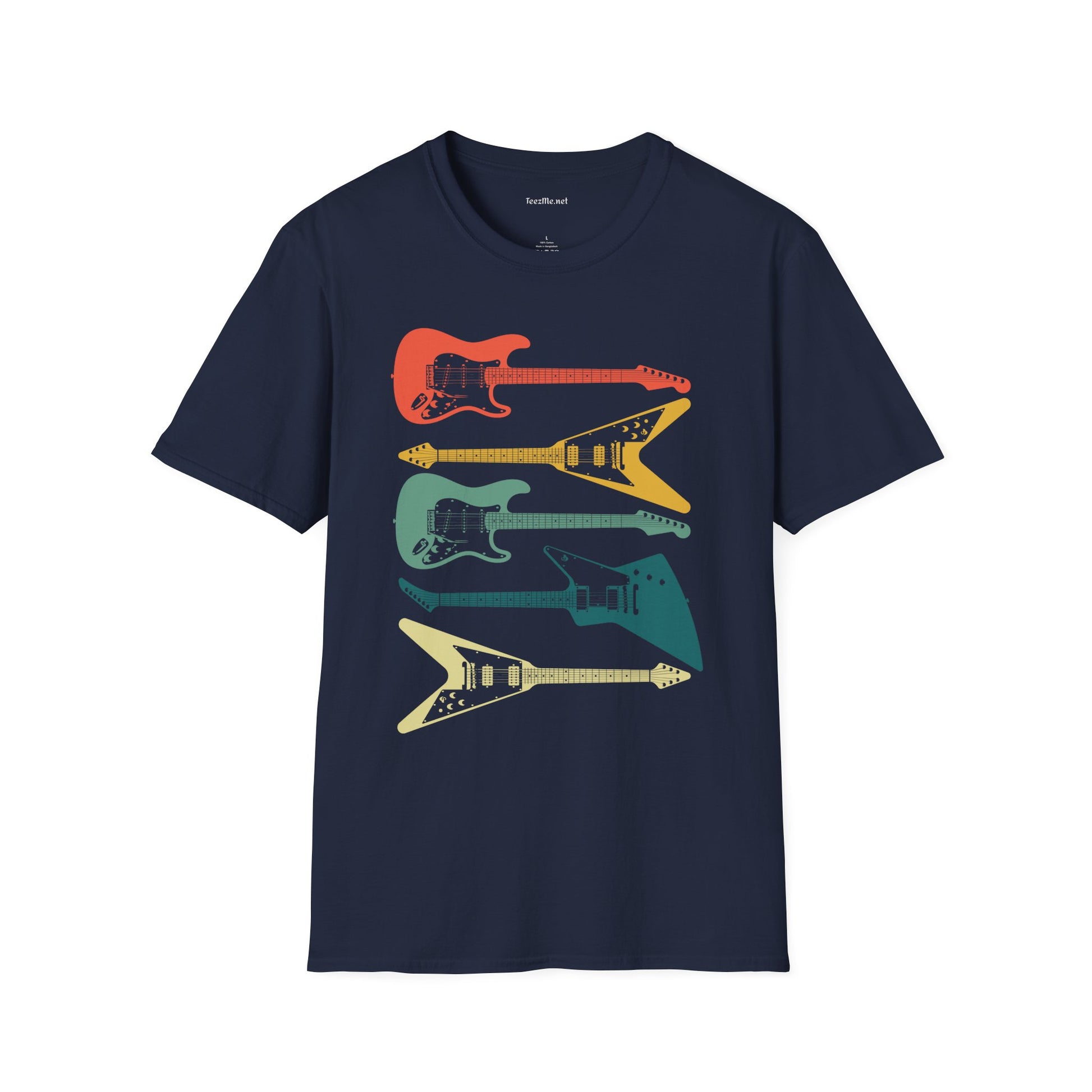 Vintage Guitars Unisex Softstyle T-Shirt 100% Cotton Graphic