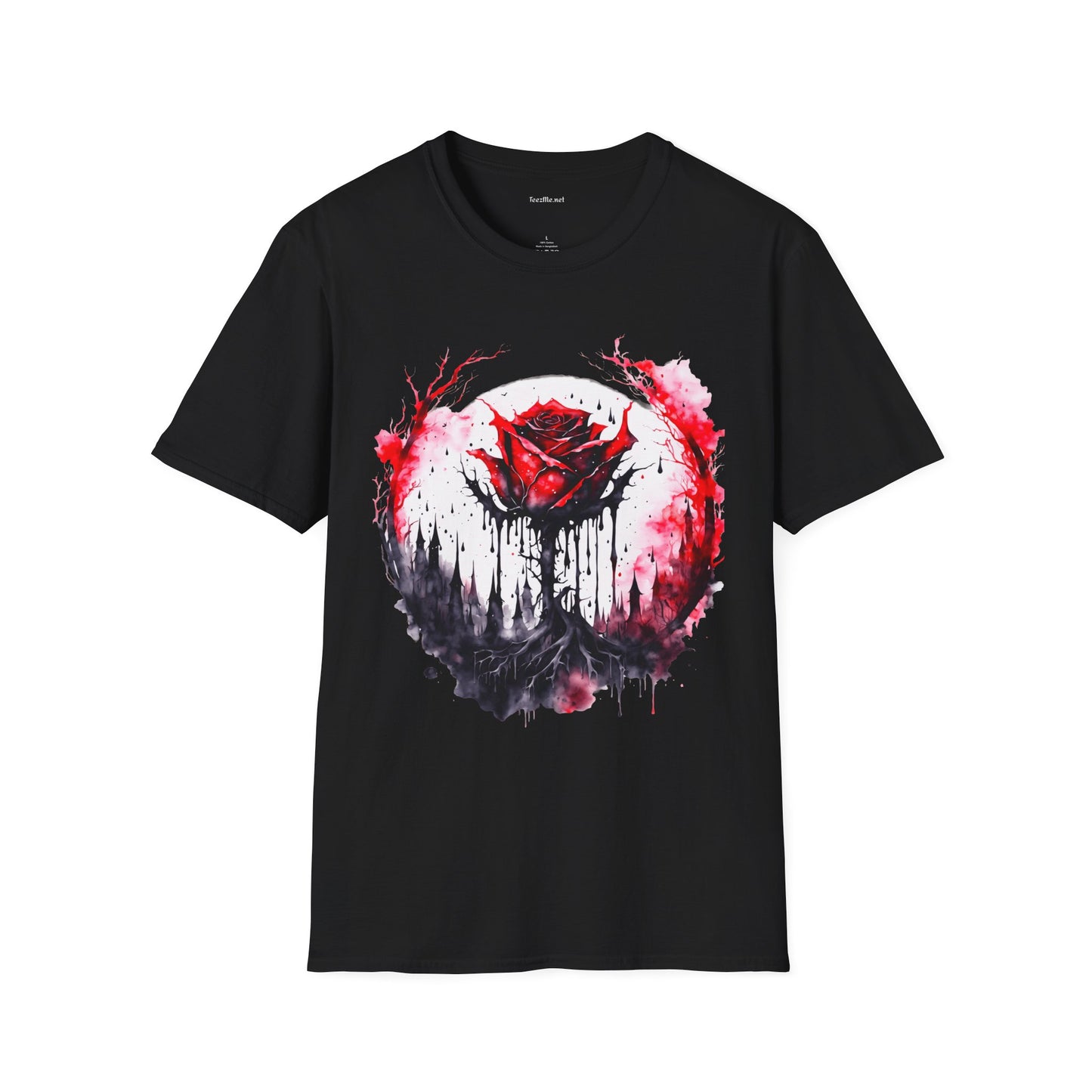 Red Rose - Unisex Softstyle T-Shirt 100% Cotton Graphic