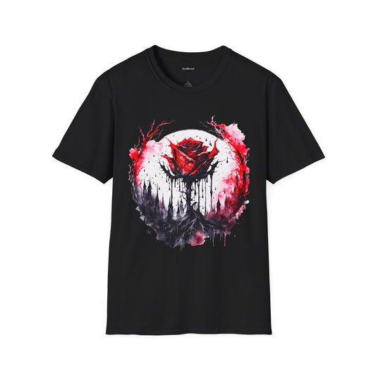 Red Rose - Unisex Softstyle T-Shirt 100% Cotton Graphic