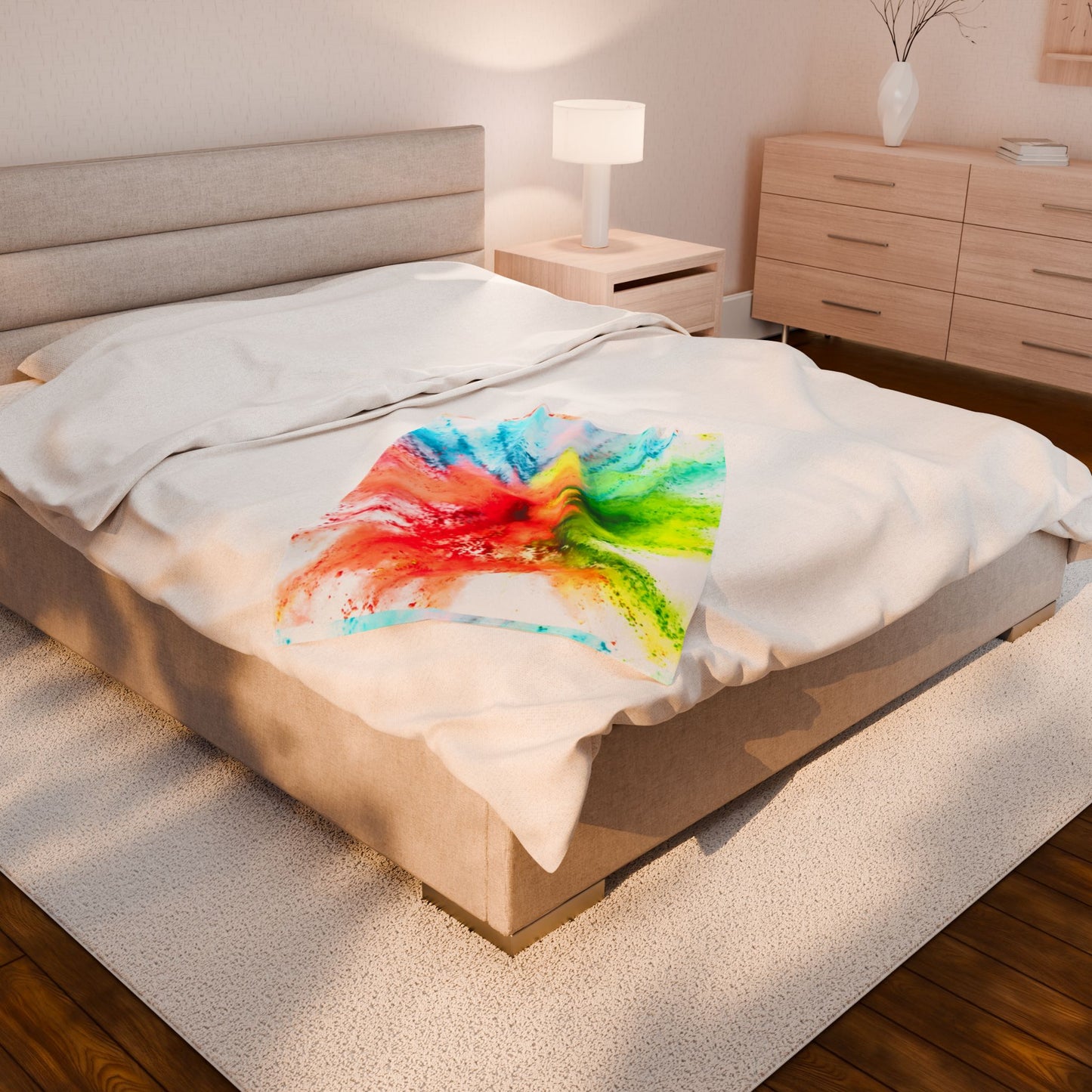 Watercolor Velveteen Plush Blanket