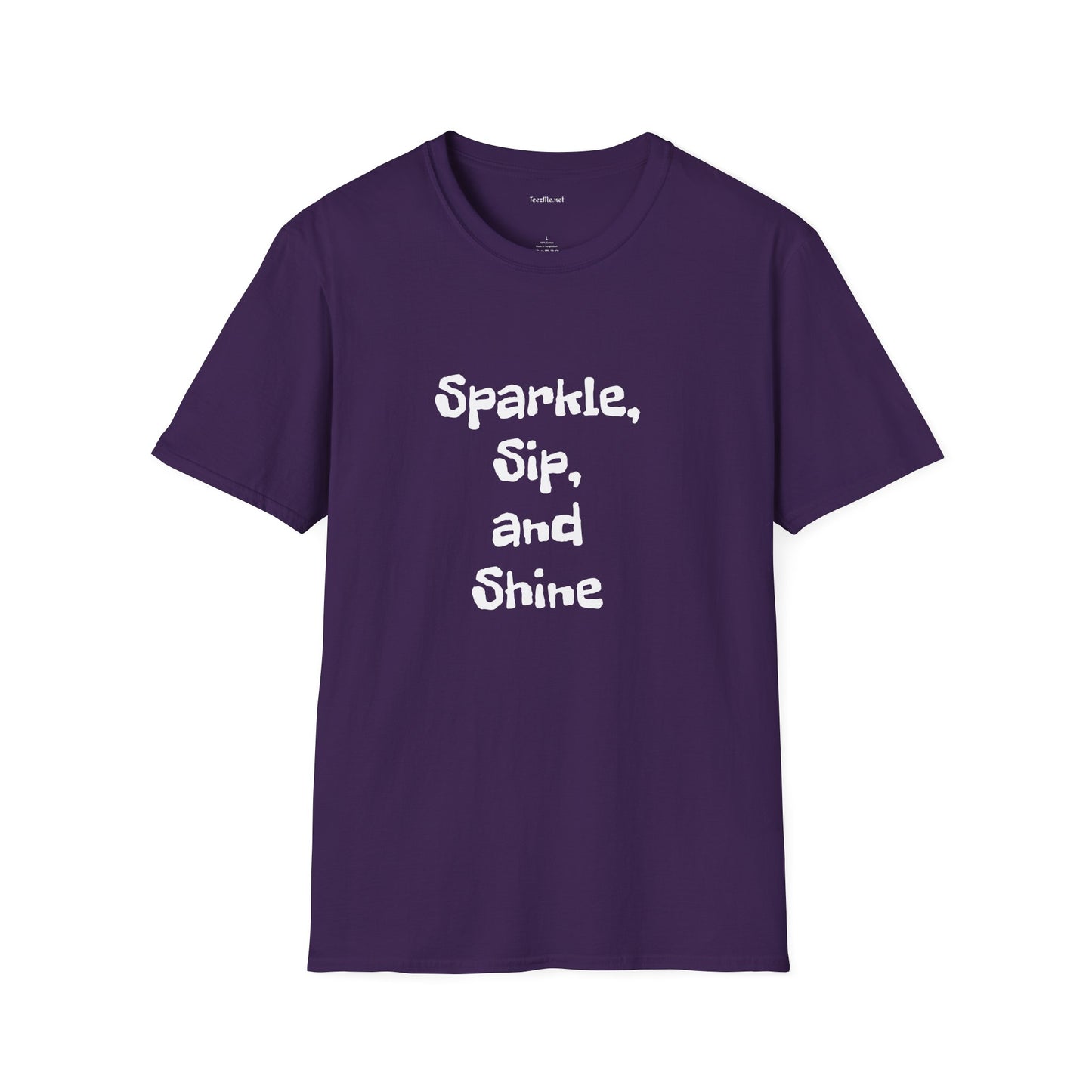 Sparkle, sip, and shine - Unisex Softstyle T-Shirt 100% Cotton Graphic