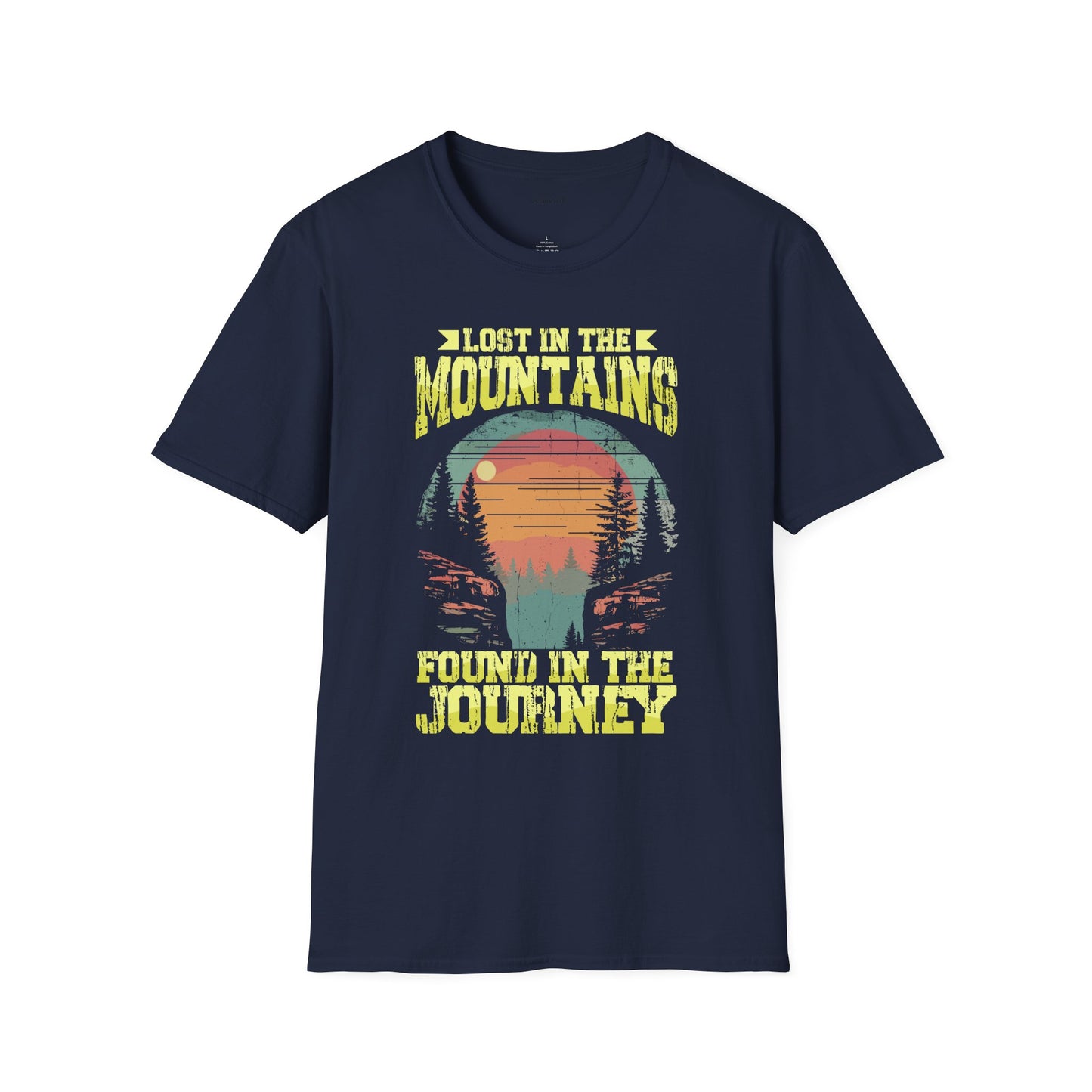 Lost in the Mountain - Unisex Softstyle T-Shirt 100% Cotton Graphic