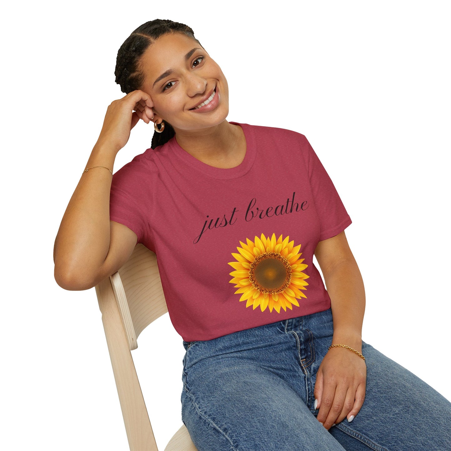 Just breathe - Unisex Softstyle T-Shirt 100% Cotton Graphic