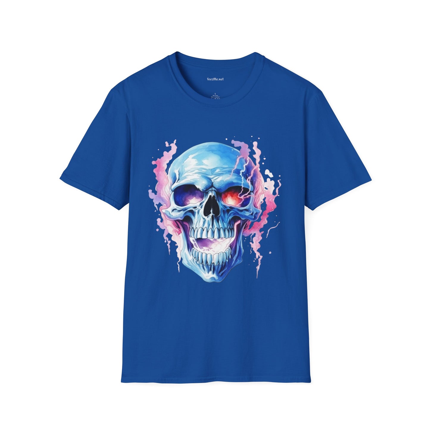 Blue Skull 7 Unisex Softstyle T-Shirt 100% Cotton Graphic
