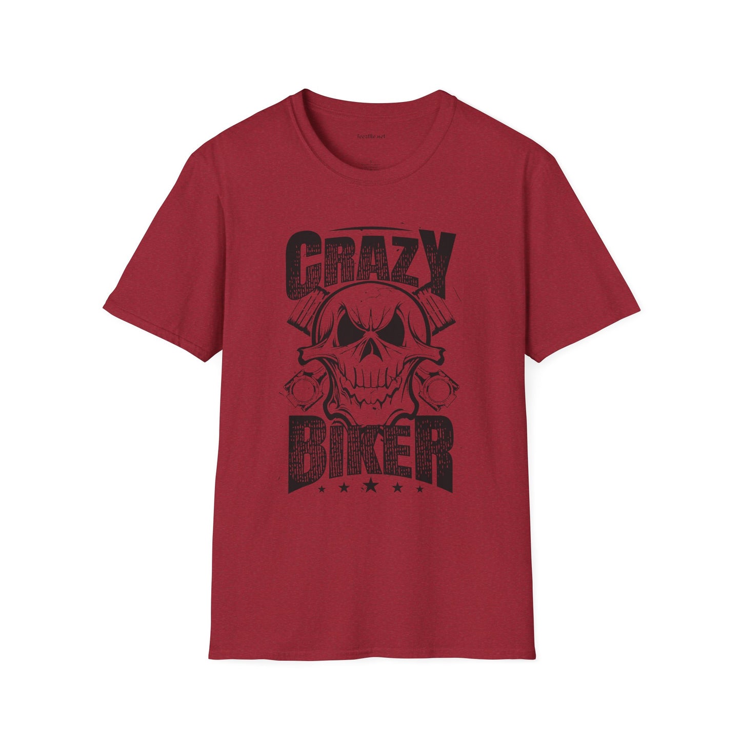 Crazy Biker Unisex Softstyle T-Shirt 100% Cotton Graphic