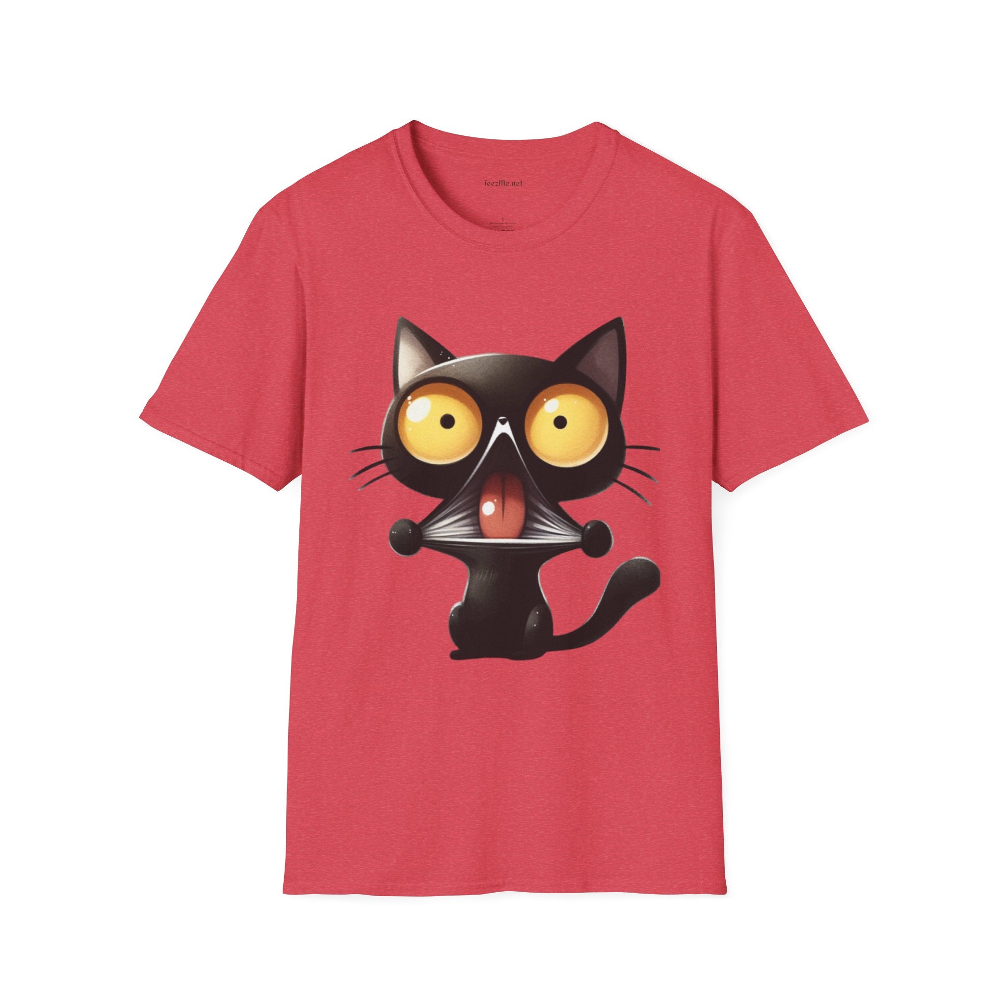 Crazy Cat 01 Unisex SoftStyle T-Shirt 100% Cotton Graphic