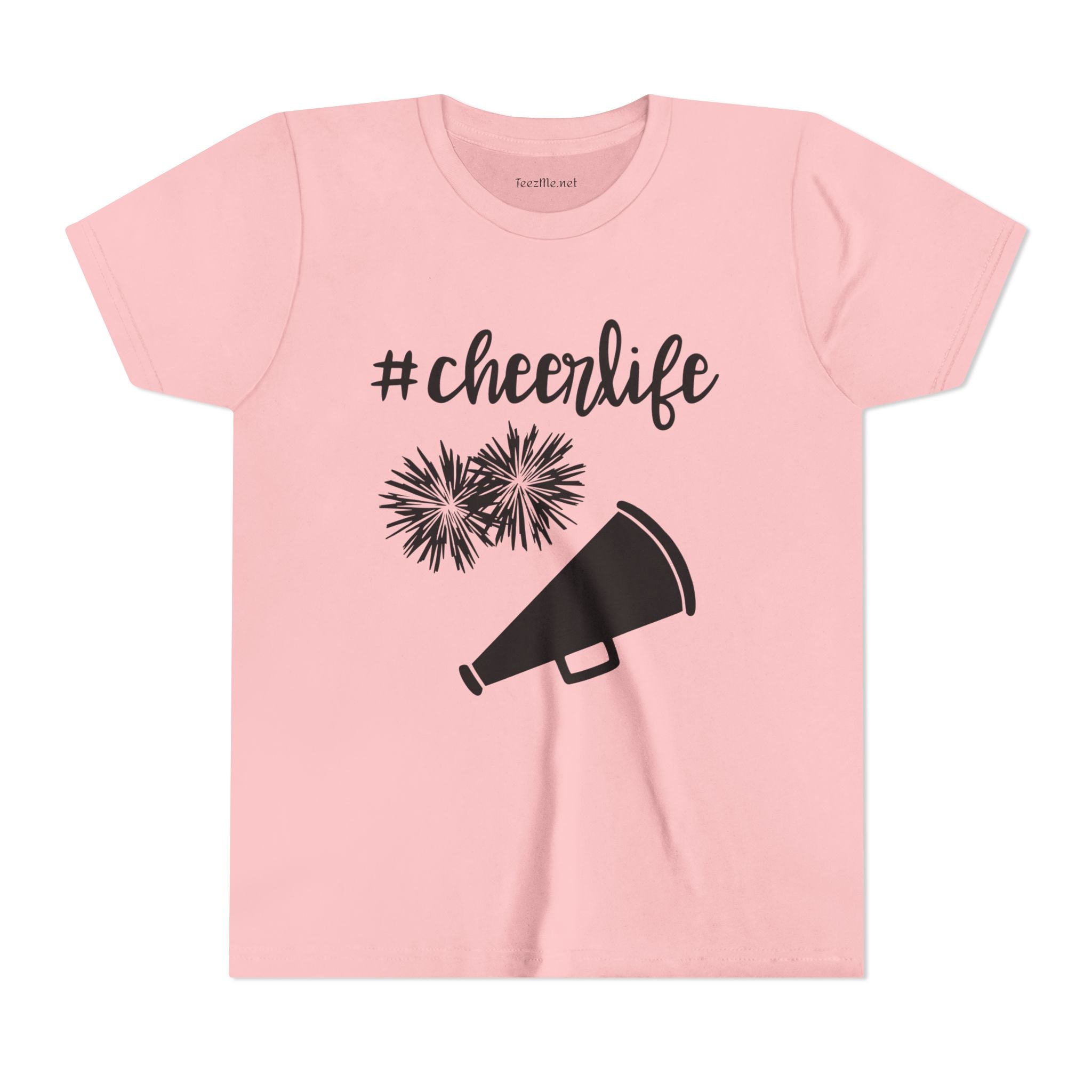 Youth Cheer Tee - “#cheerlife” Megaphone & Pom Design
