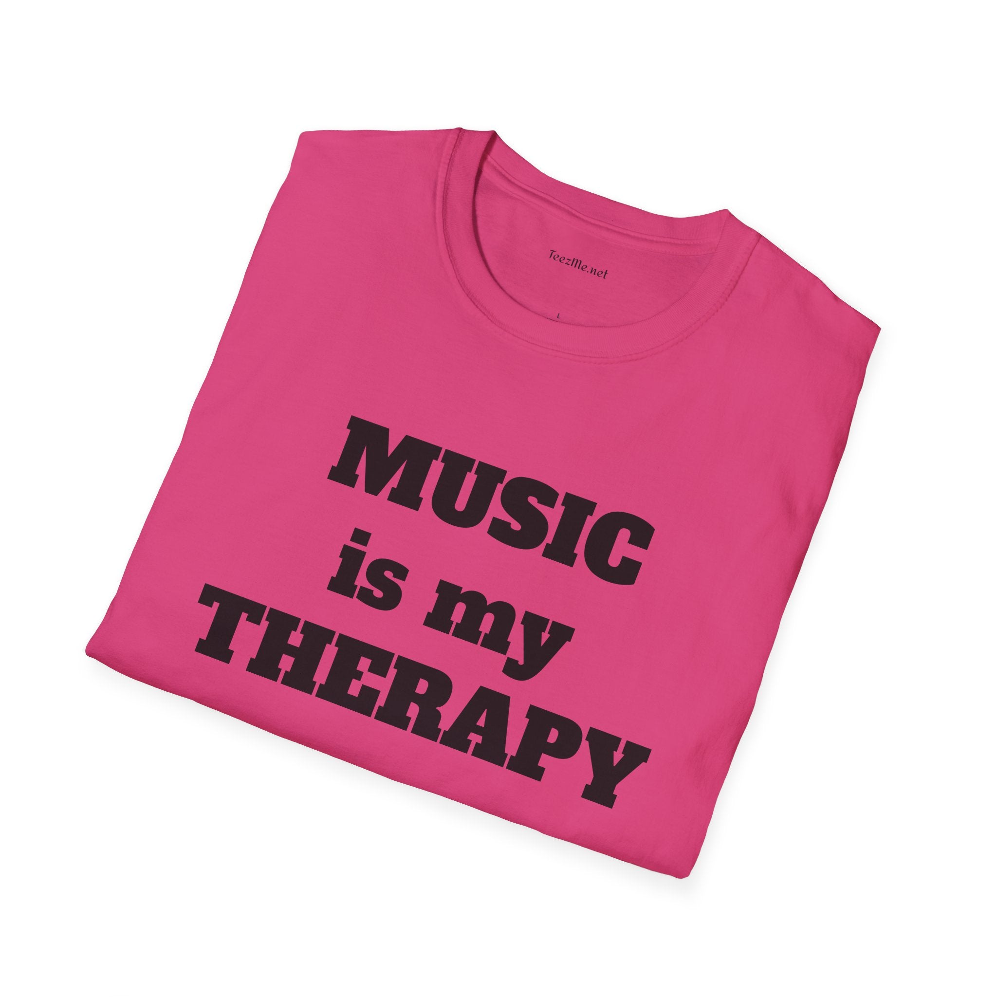 Music is my Therapy Unisex Softstyle T-Shirt 100% Cotton Graphic