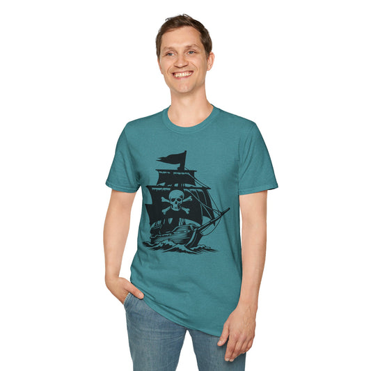 Pirate Ship  - Unisex Softstyle T-Shirt 100% Cotton Graphic