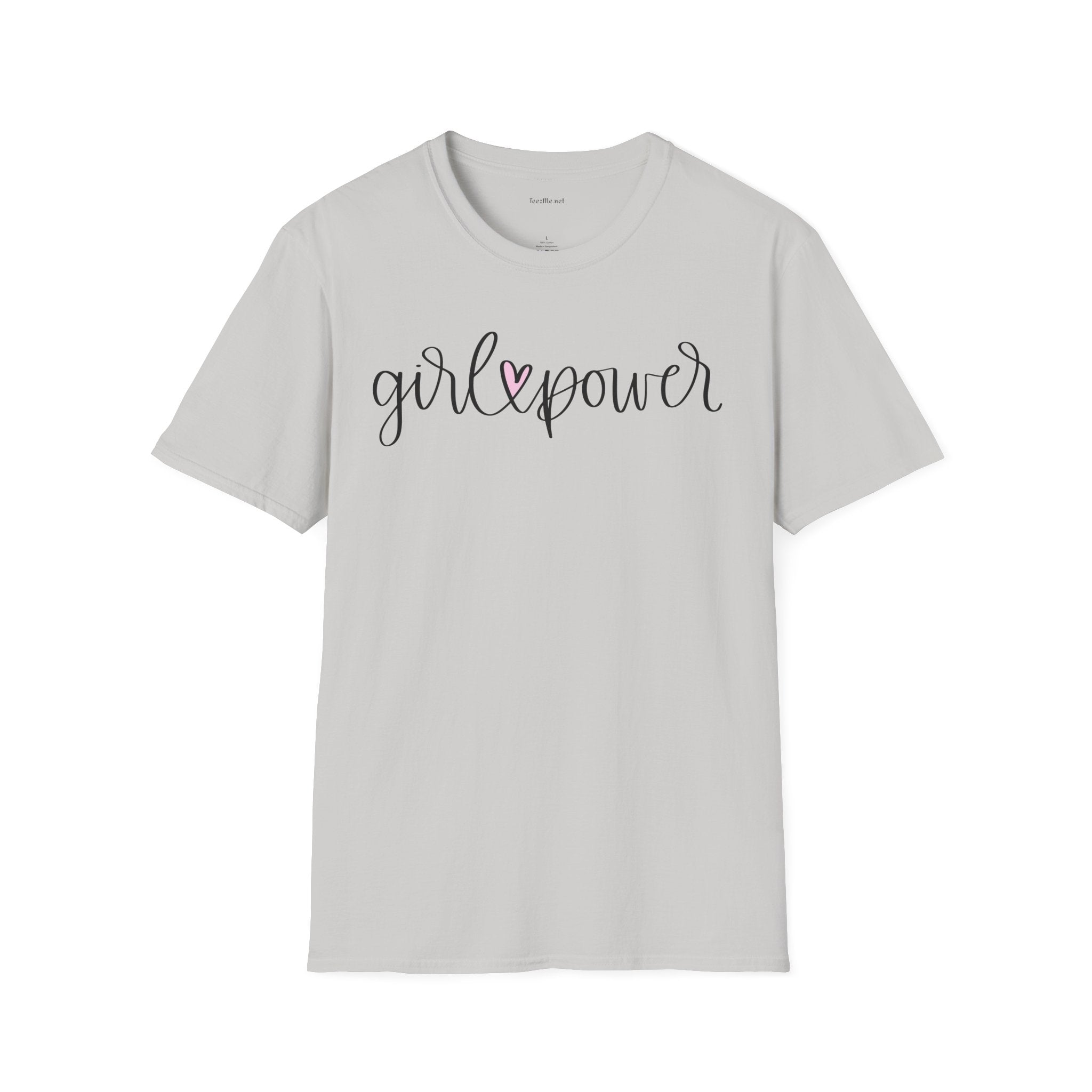 Girl Power T-Shirt — Script Heart Feminist Tee for Women