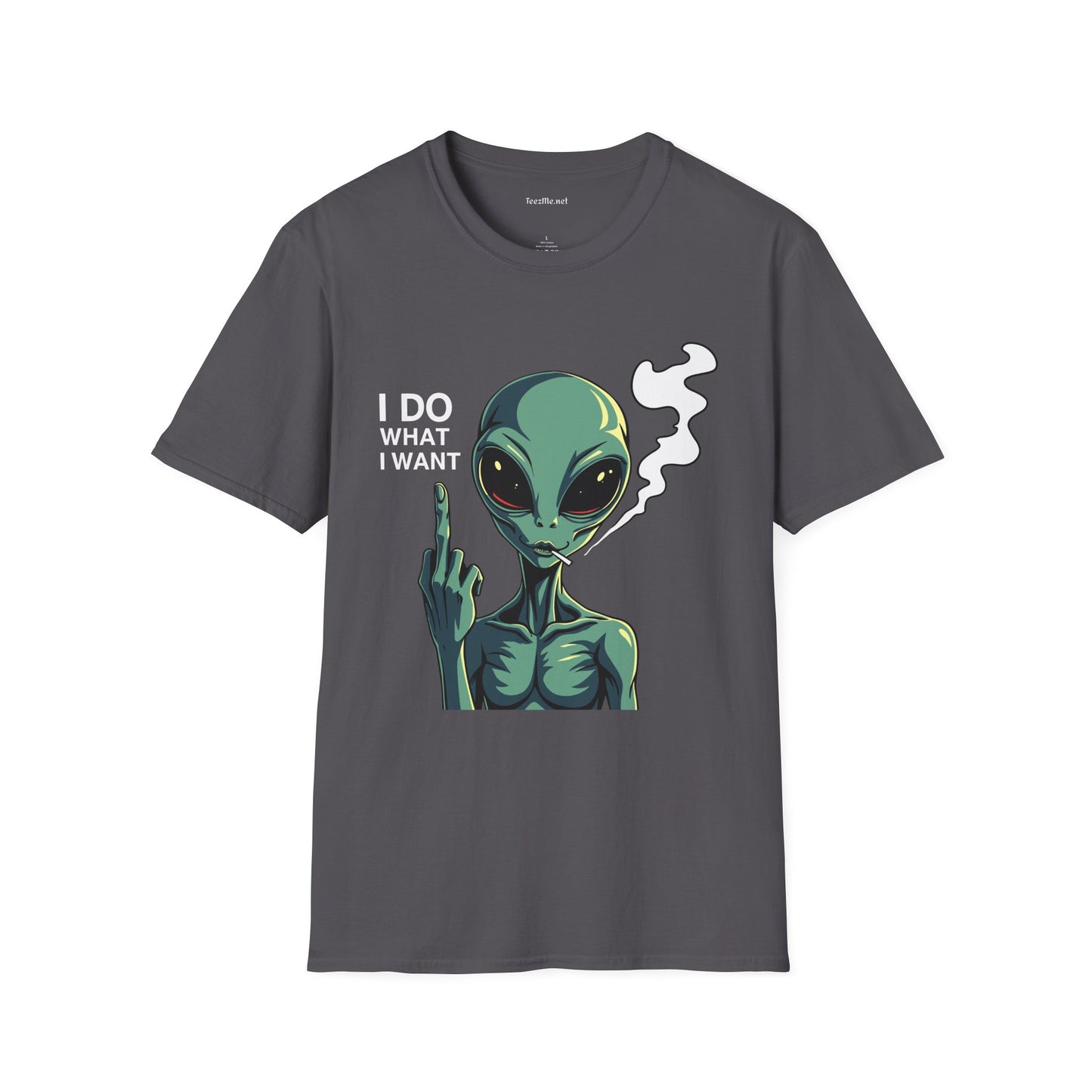 I Do What I Want (with Alien) Unisex Softstyle T-Shirt 100% Cotton Graphic
