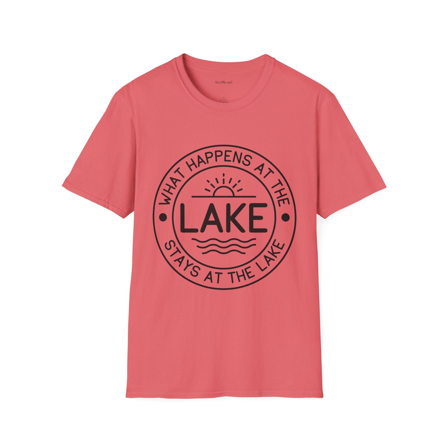 What Happens At The Lake Unisex Softstyle T-Shirt 100% Cotton Graphic