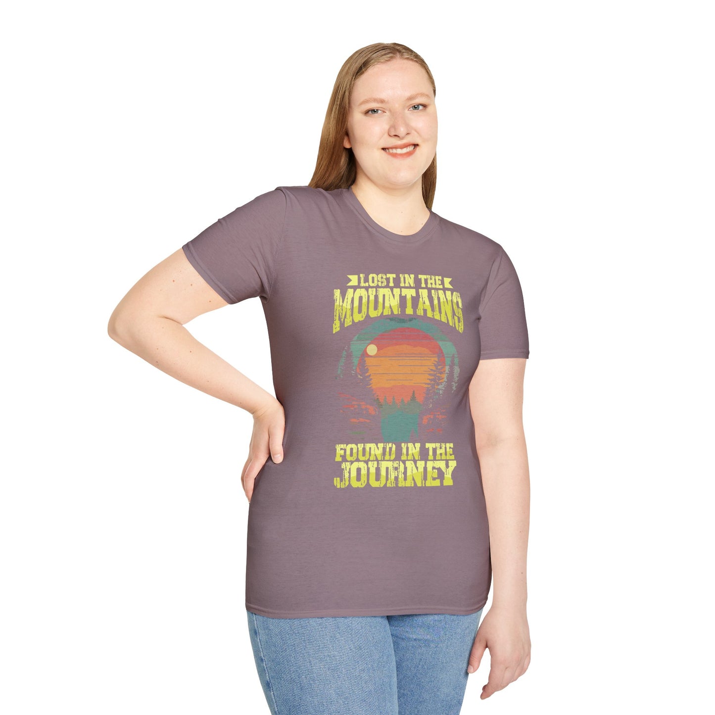 Lost in the Mountain - Unisex Softstyle T-Shirt 100% Cotton Graphic