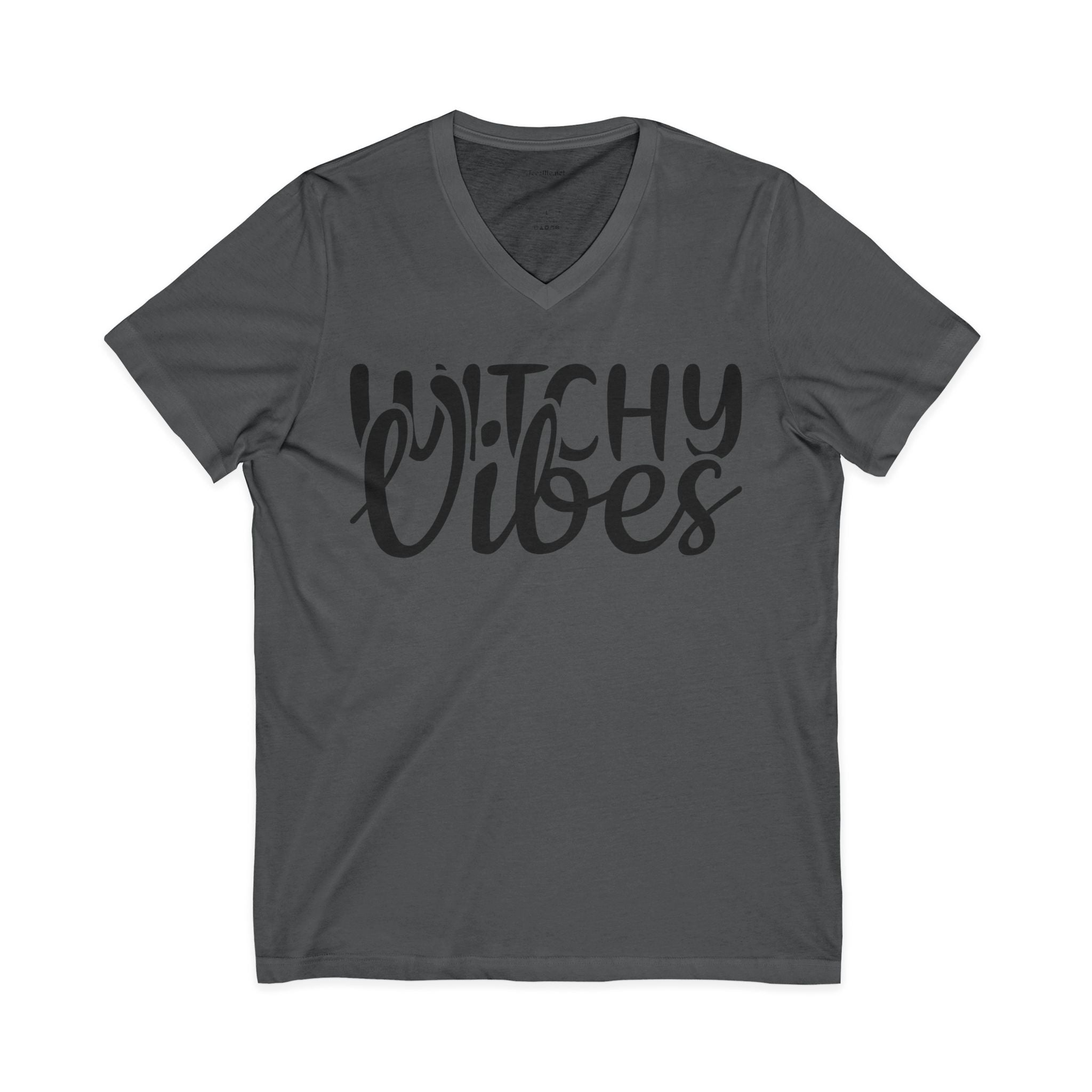 Witchy Vibes V-Neck Tee — Halloween Witch Shirt for Spooky Season
