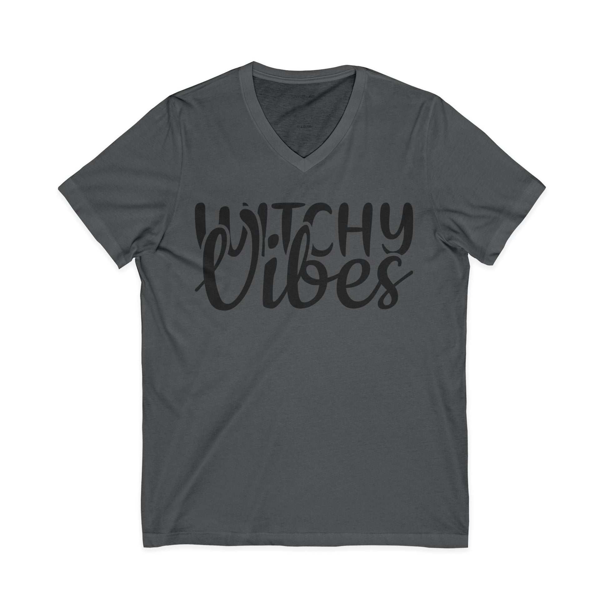 Witchy Vibes V-Neck Tee — Halloween Witch Shirt for Spooky Season