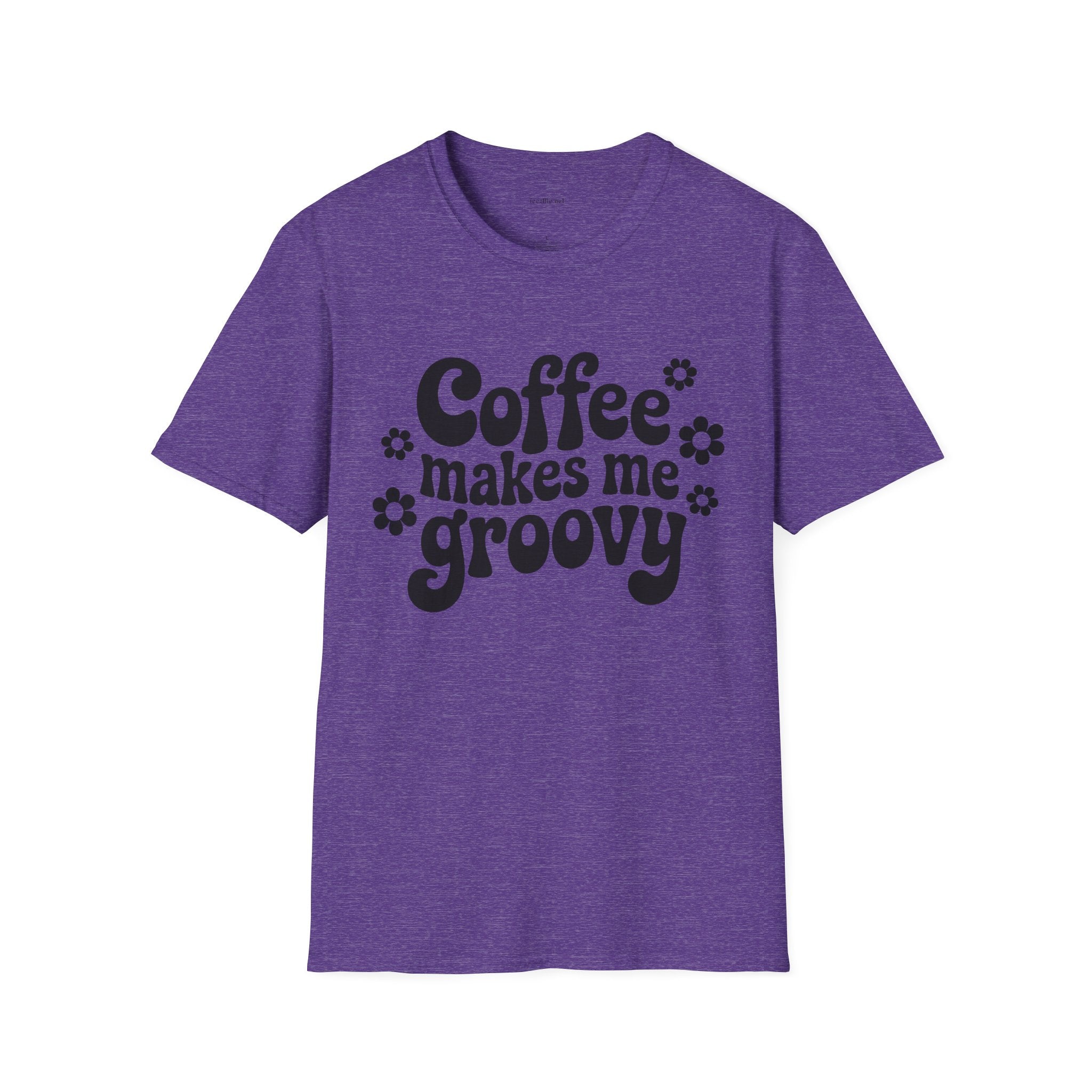 Groovy Coffee T-Shirt — “Coffee Makes Me Groovy” Retro Floral Tee
