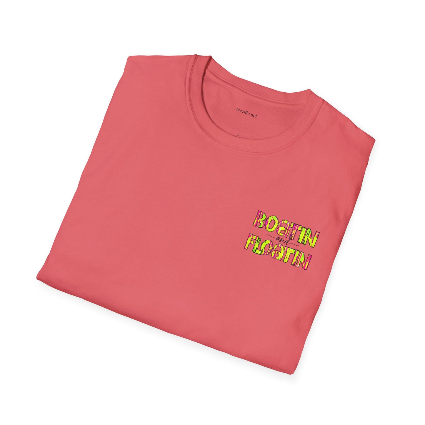 Boatin and Floatin (pocket size) - Unisex Softstyle T-Shirt 100% Cotton Graphic
