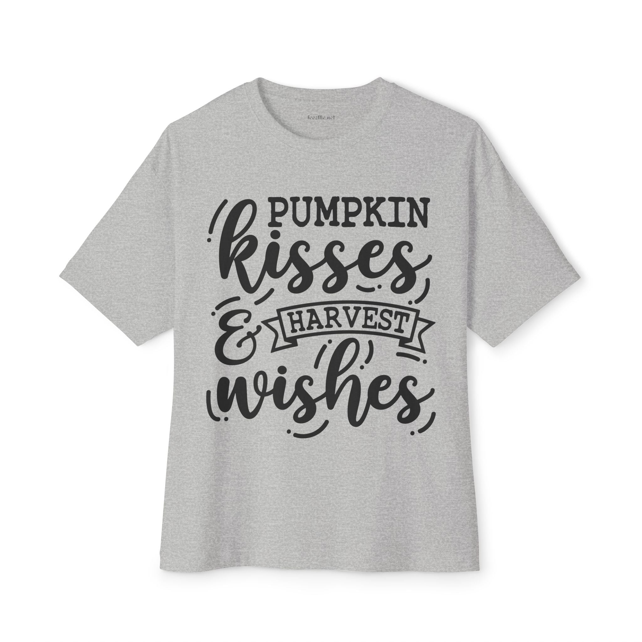 Pumpkin Kisses and Harvest Wishes Unisex Oversized Boxy Tee