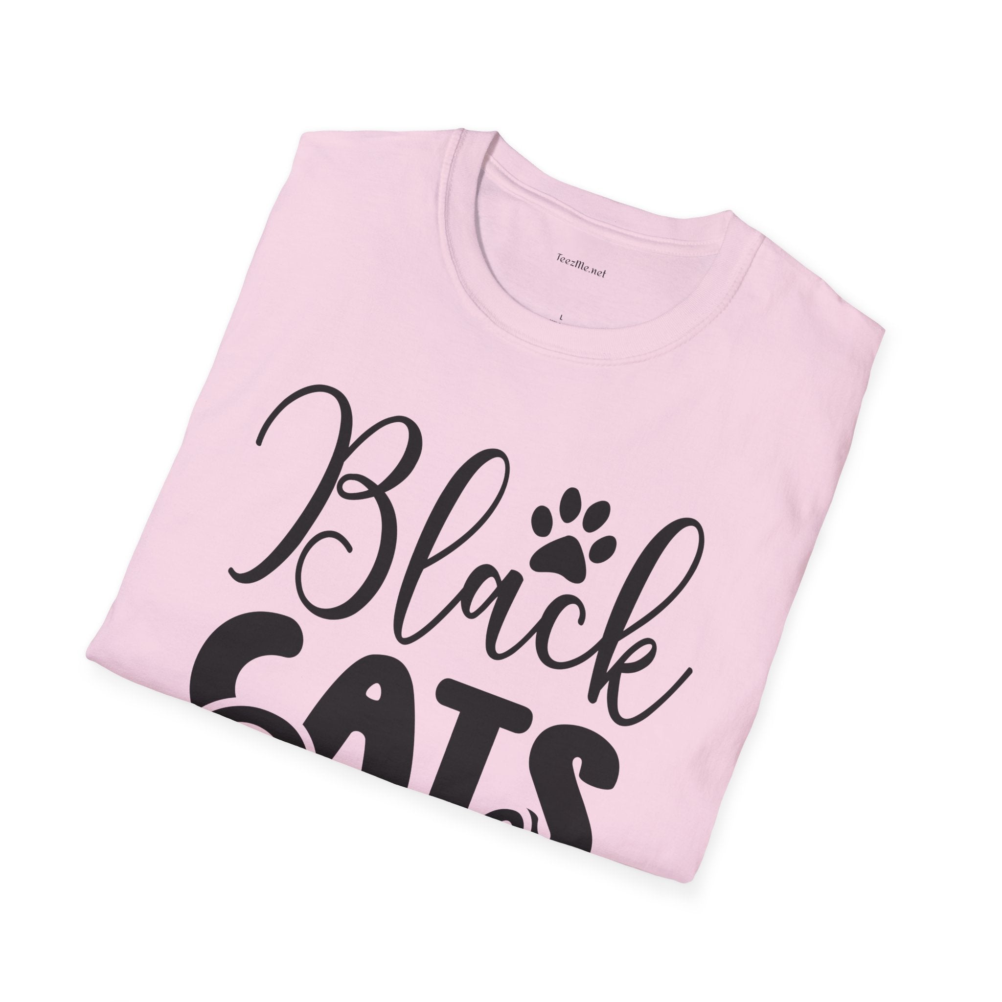 Black Cats Only - Unisex Softstyle T-Shirt 100% Cotton Graphic