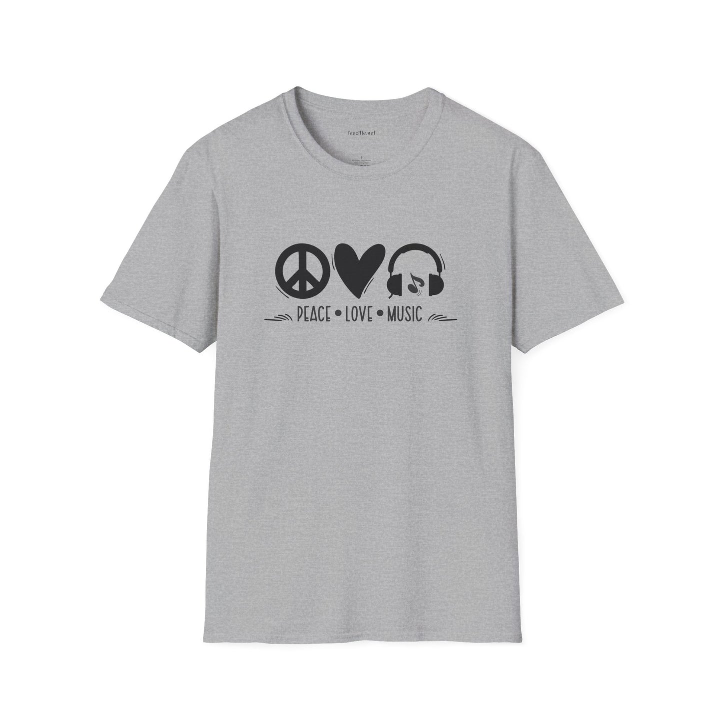 Peace Love Music - Unisex Softstyle T-Shirt 100% Cotton Graphic