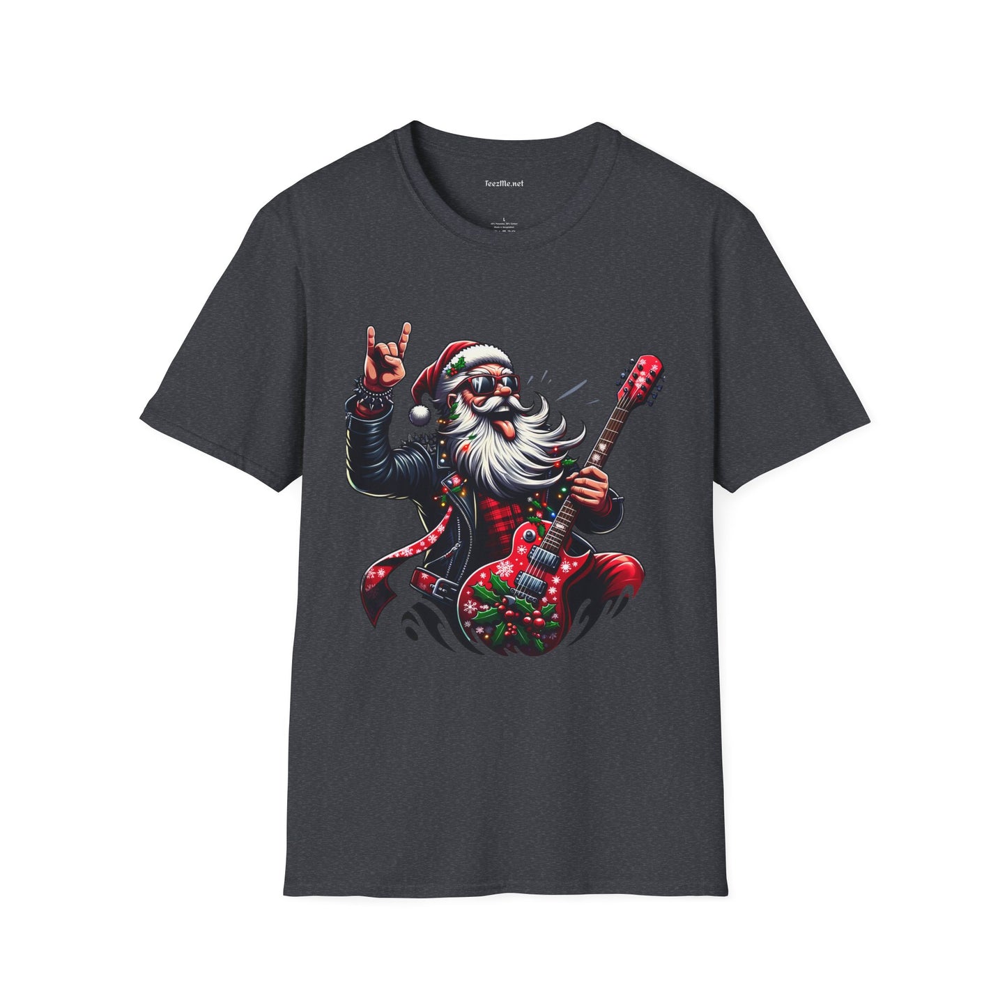 Rockin' Santa Unisex Softstyle T-Shirt 100% Cotton Graphic