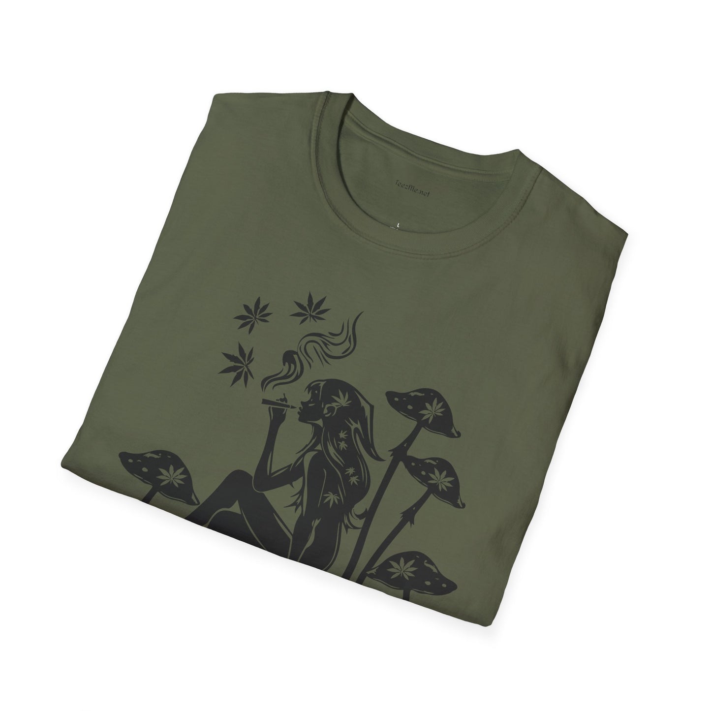 Fairy Smoking Weed - Unisex Softstyle T-Shirt 100% Cotton Graphic