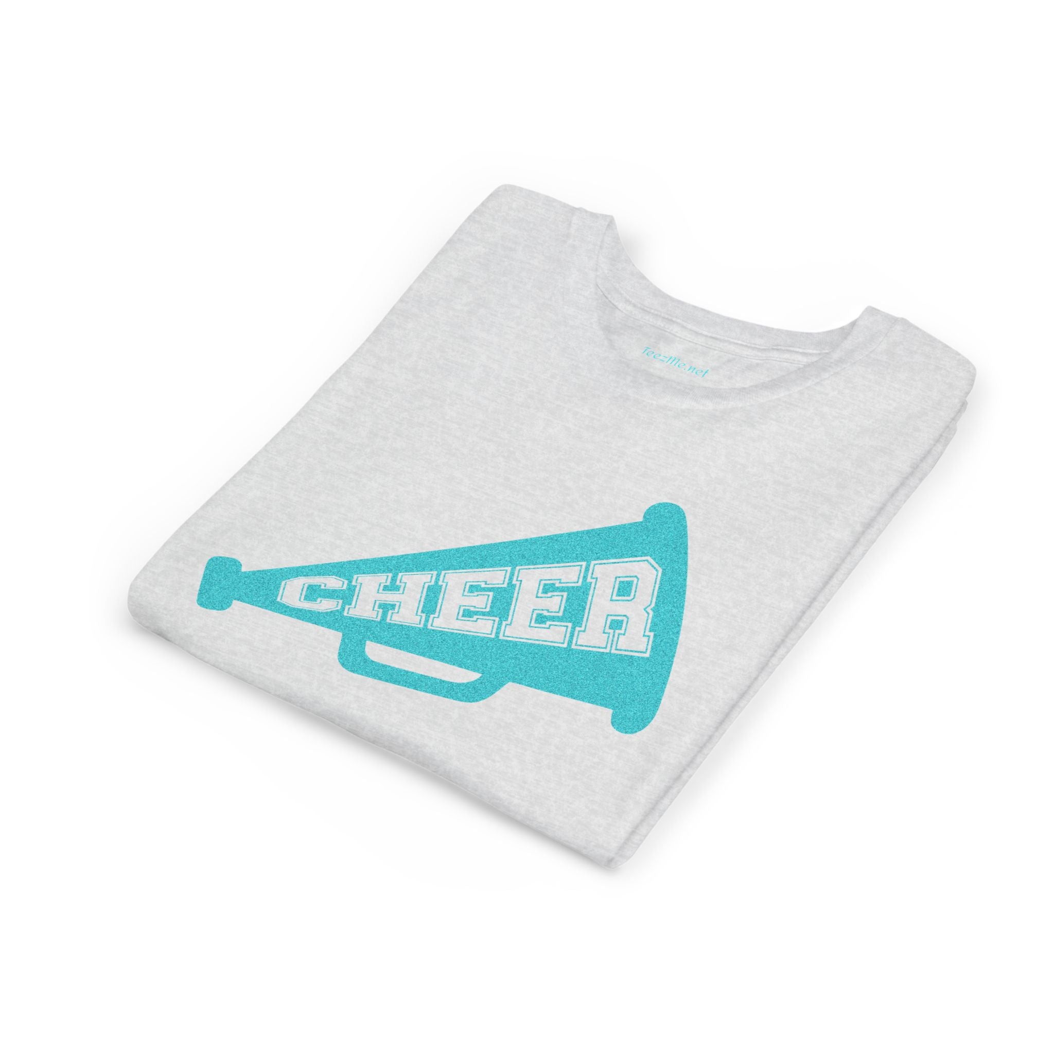 Youth Cheer Megaphone Tee — Kids Cheerleading T‑Shirt