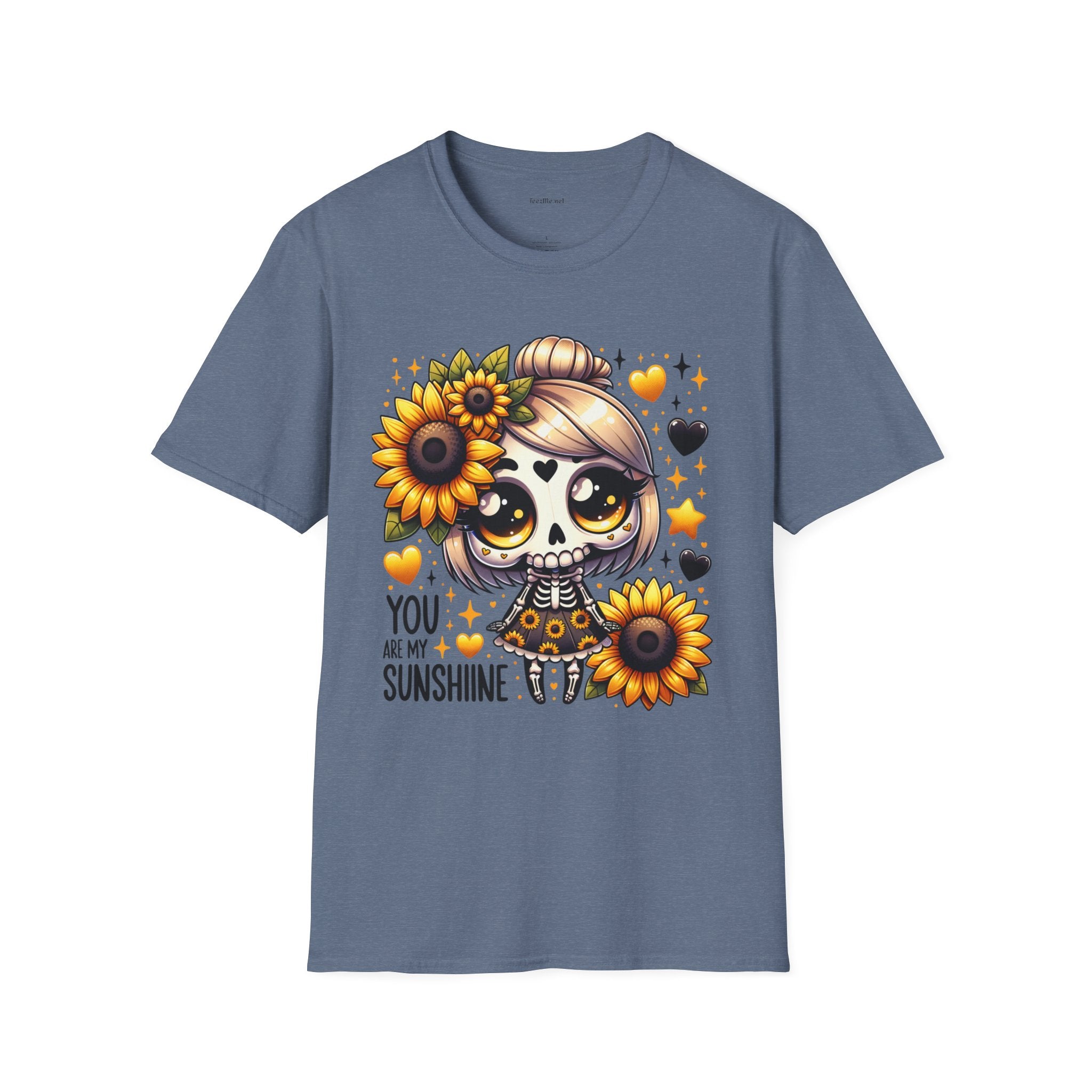 Sunflower Day of the Dead Tee — "You Are My Sunshine" Cute Sugar Skull Shirt