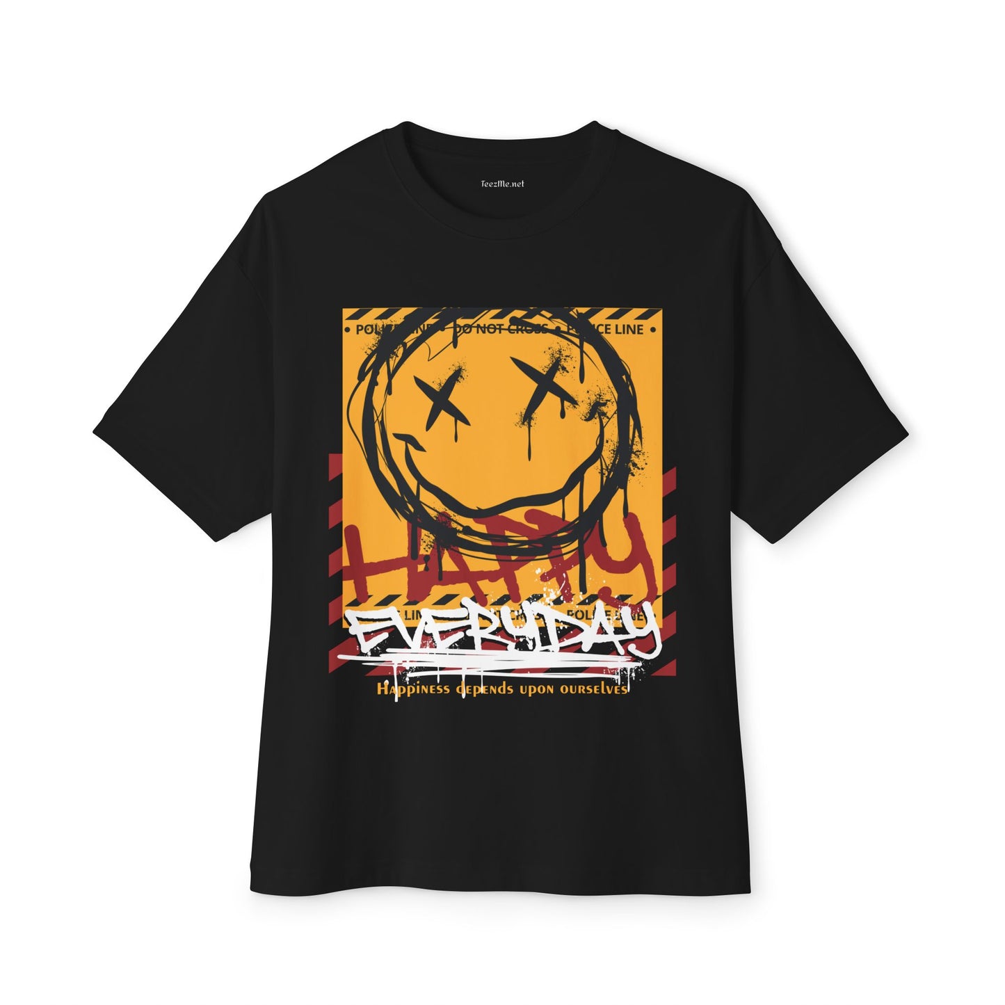 Happy Face Grunge - Unisex Oversized Tee