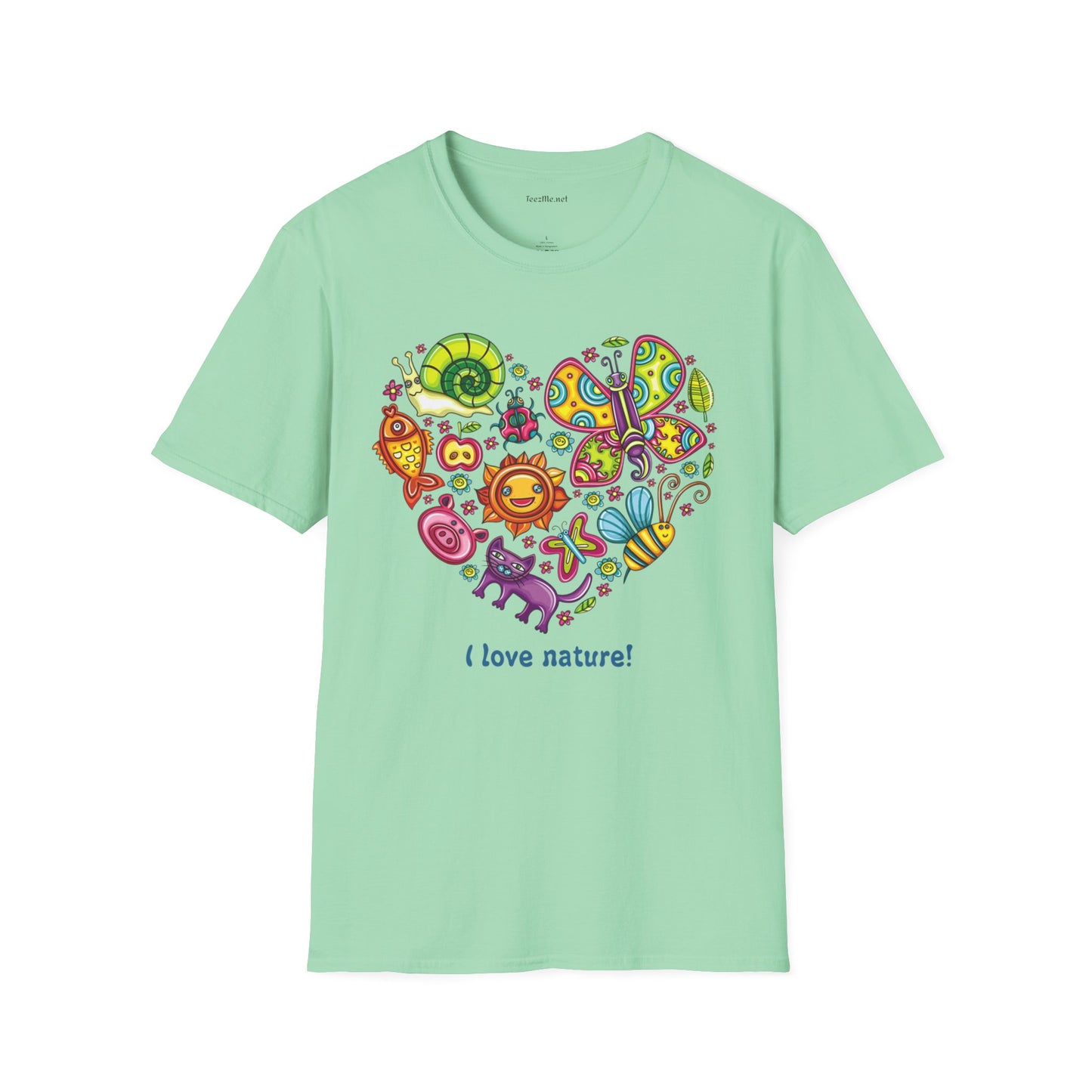 I love nature Unisex SoftStyle T-Shirt 100% Cotton Graphic