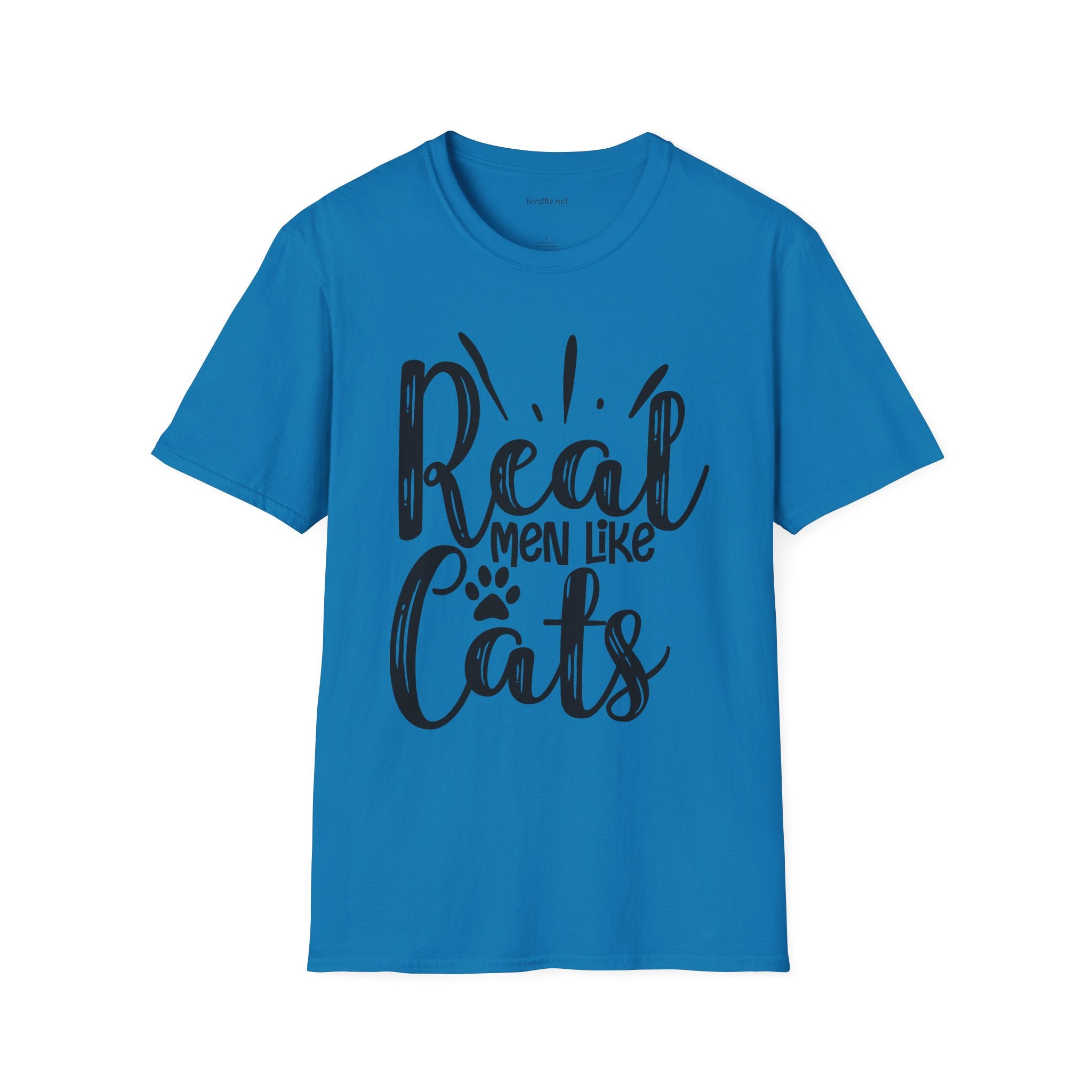 Real Men Like Cats Unisex Soft Style T-Shirt 100% Cotton Graphic