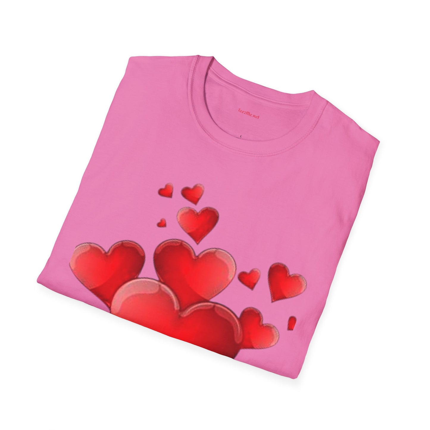 Red Hearts - Unisex Softstyle T-Shirt 100% Cotton Graphic